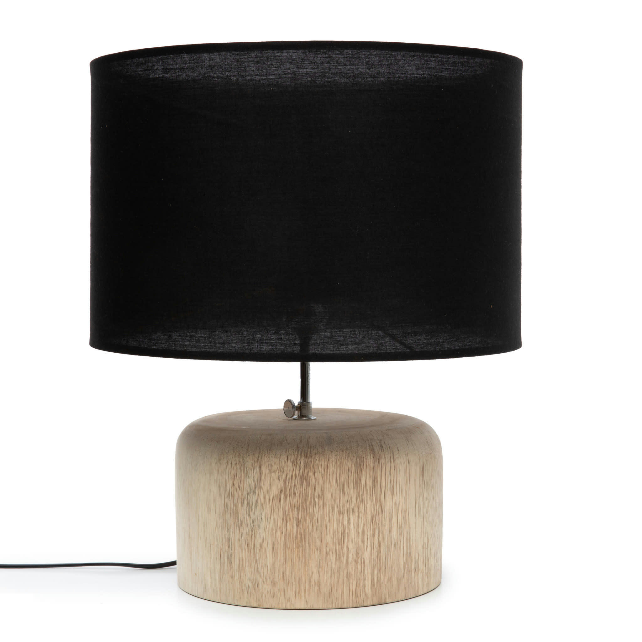 TEAK WOOD - Lampe de table en bois de teck naturel noir