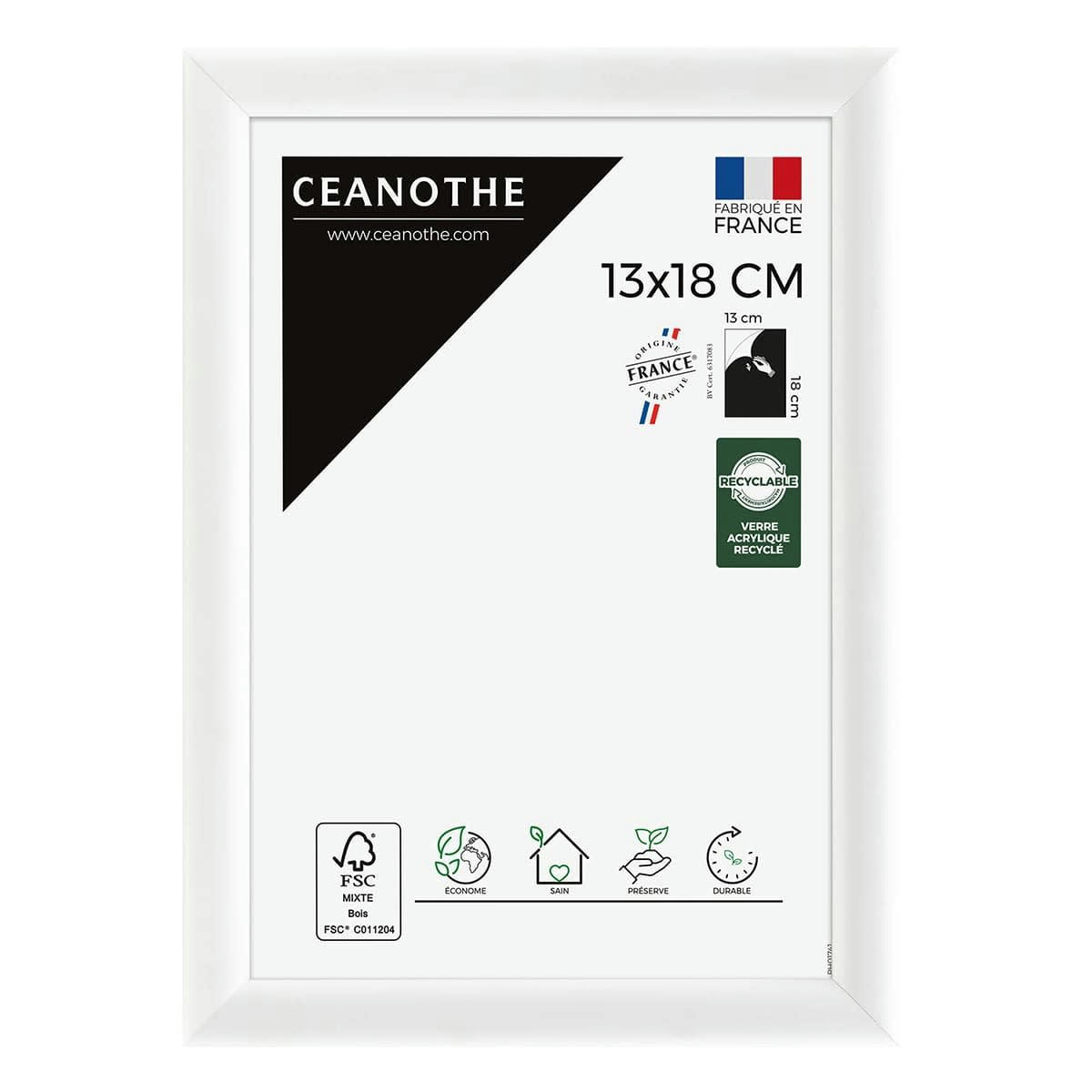ESSENTIEL - Cadre photo exposition blanc 13x18 cm résine recyclée