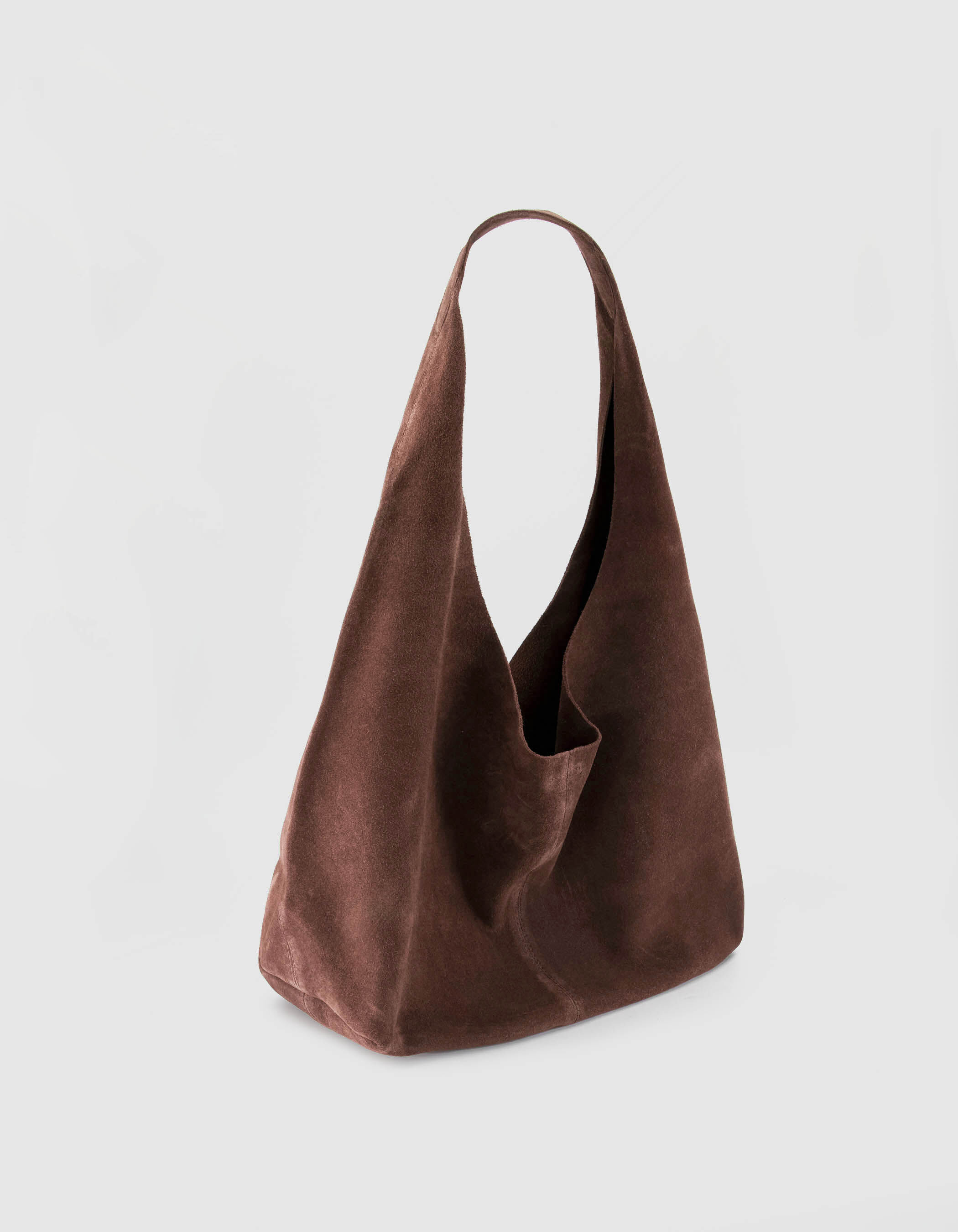 Sac Hobo bordeaux cuir velours souple Femme
