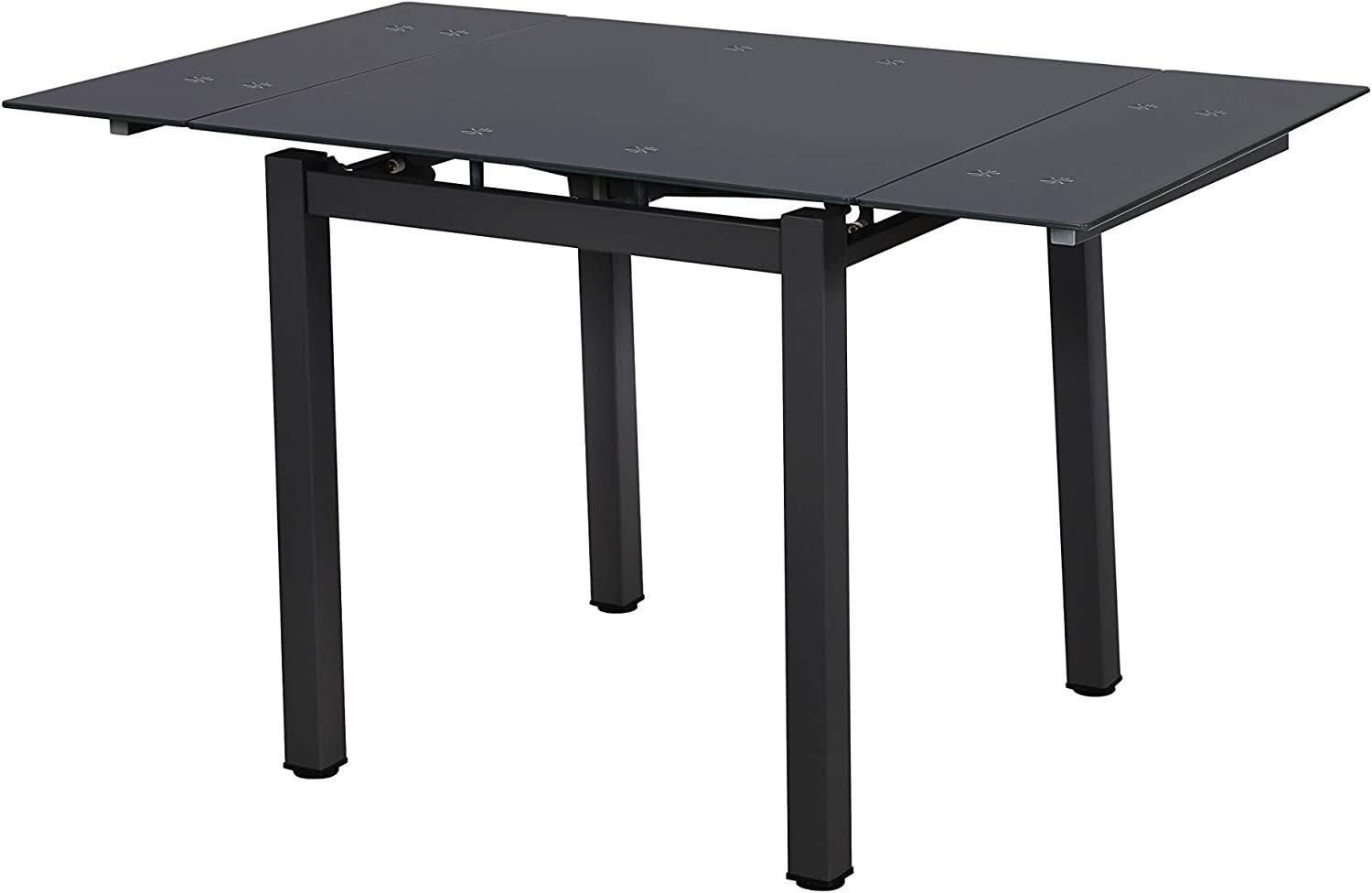 Modernique Tempered Glass Extending Large Dining Table 110 cm to 170 cm