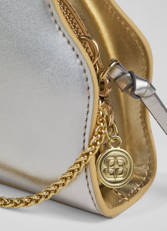 Suzy Silver LeatherScallop Clutch