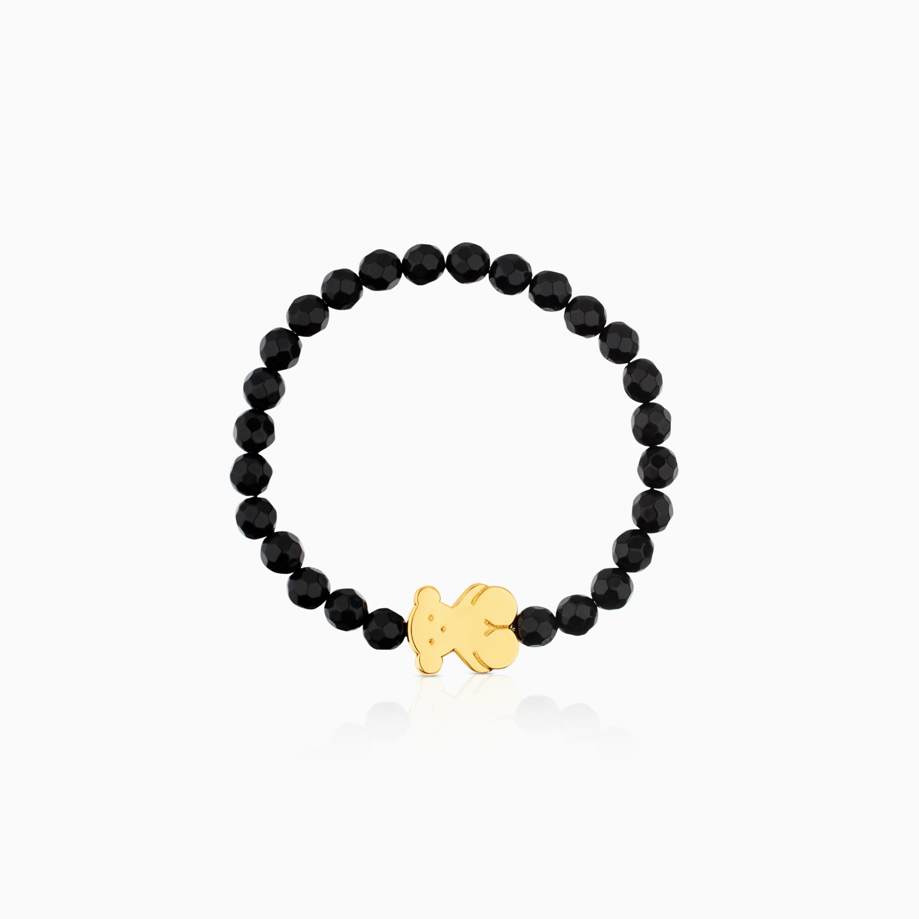 Pulsera con baño de oro 18 kt sobre plata y ónix Sweet Dolls