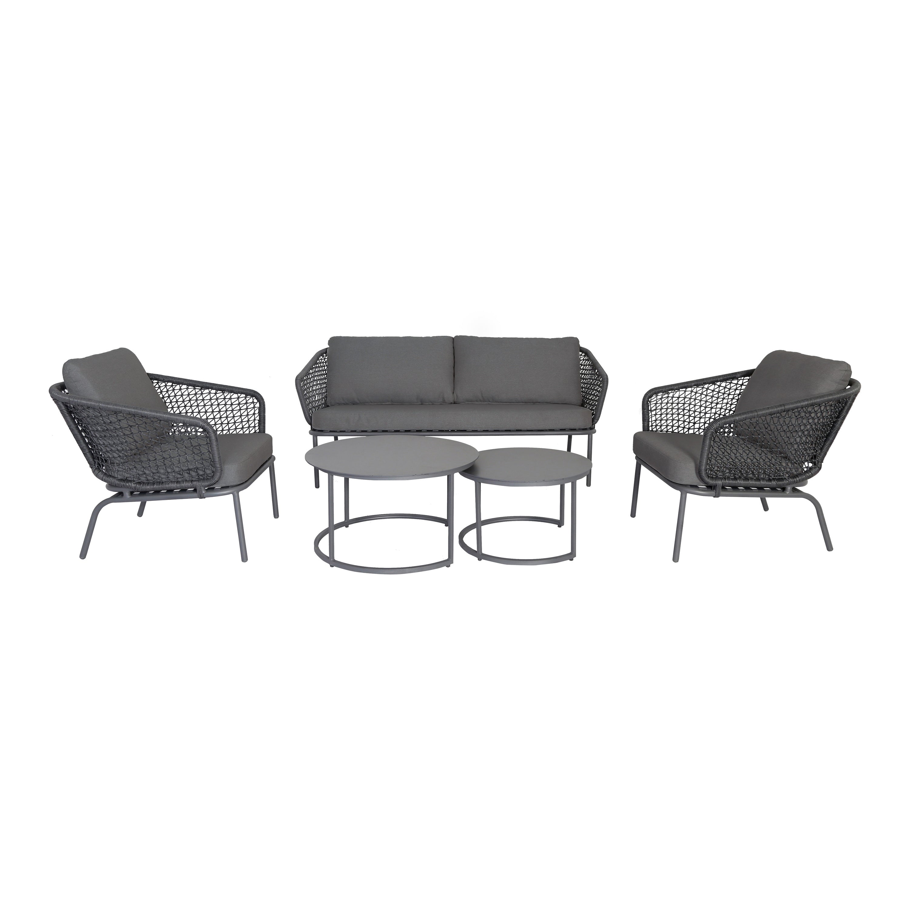 by fonQ Wire Loungeset - 2-Zitsbank en Tuinstoelen