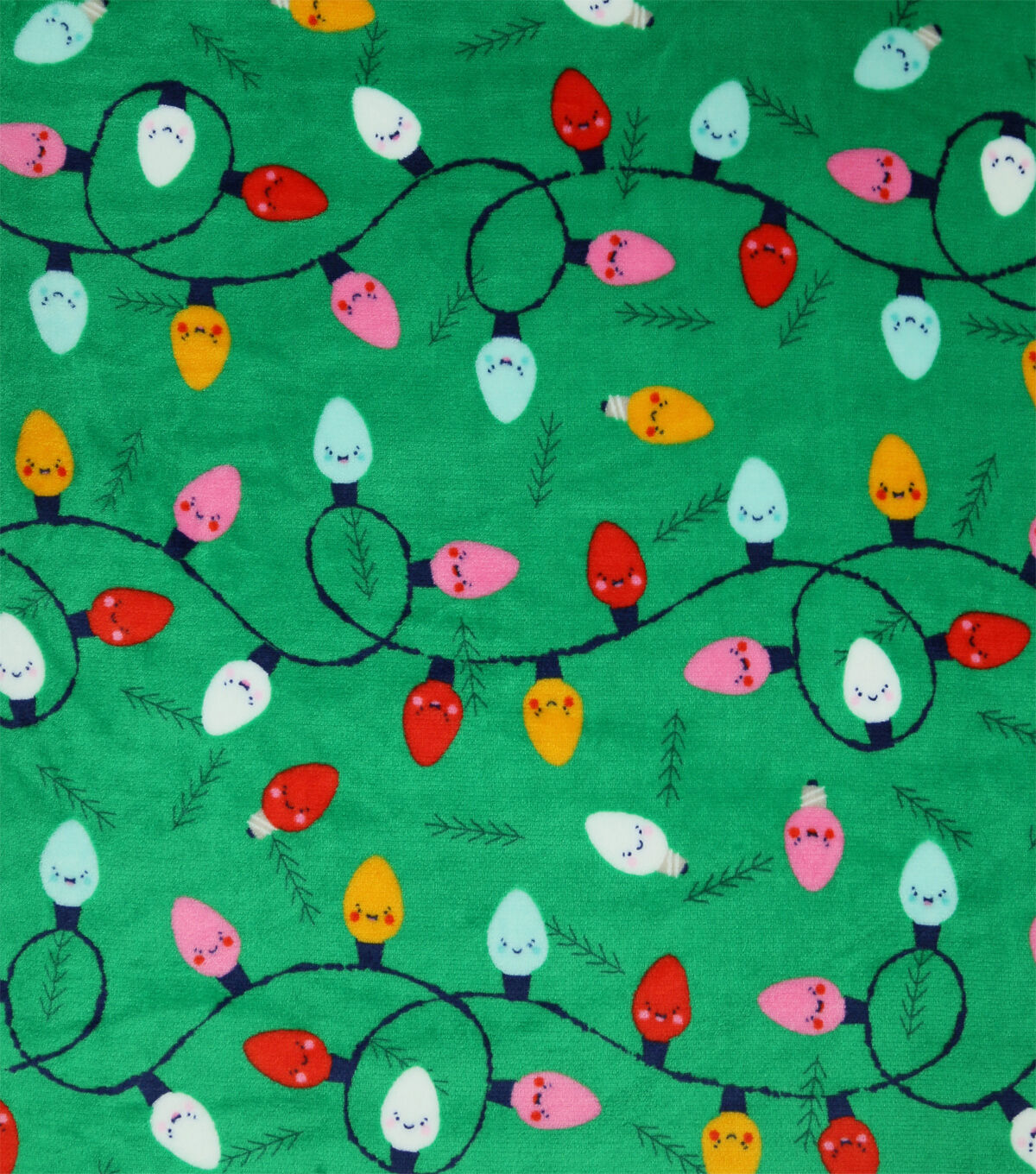 Lights On Green Sew Lush Fleece Fabric by POP!