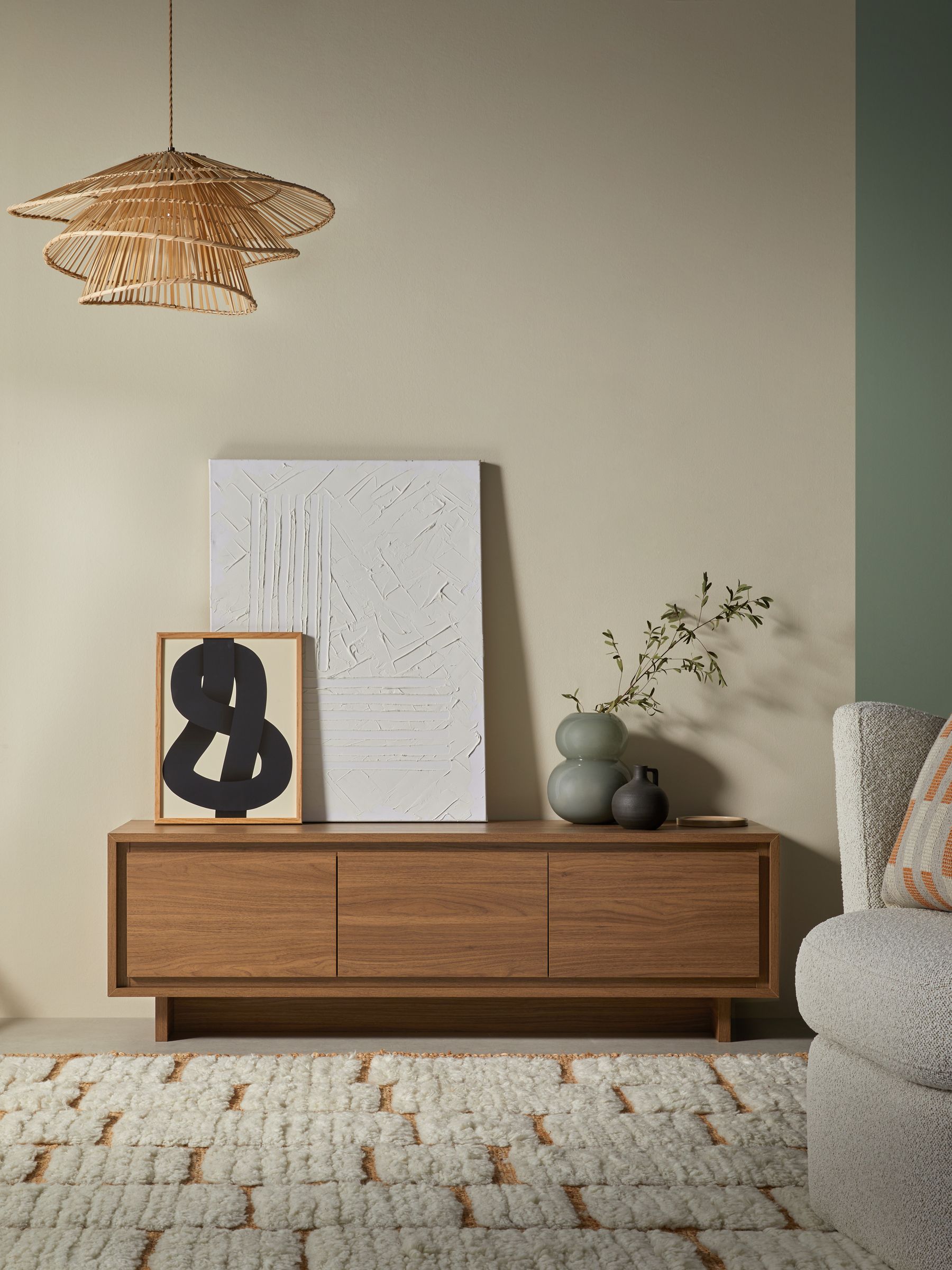 Kaci Wide Up to 50 Inch TV Unit in Dark Walnut Effect
