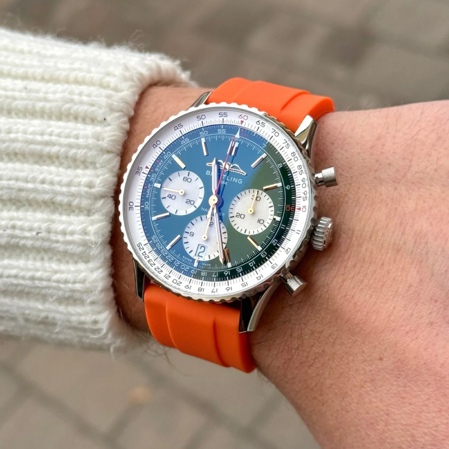 Breitling – Navitimer –  Rubber Strap – Orange