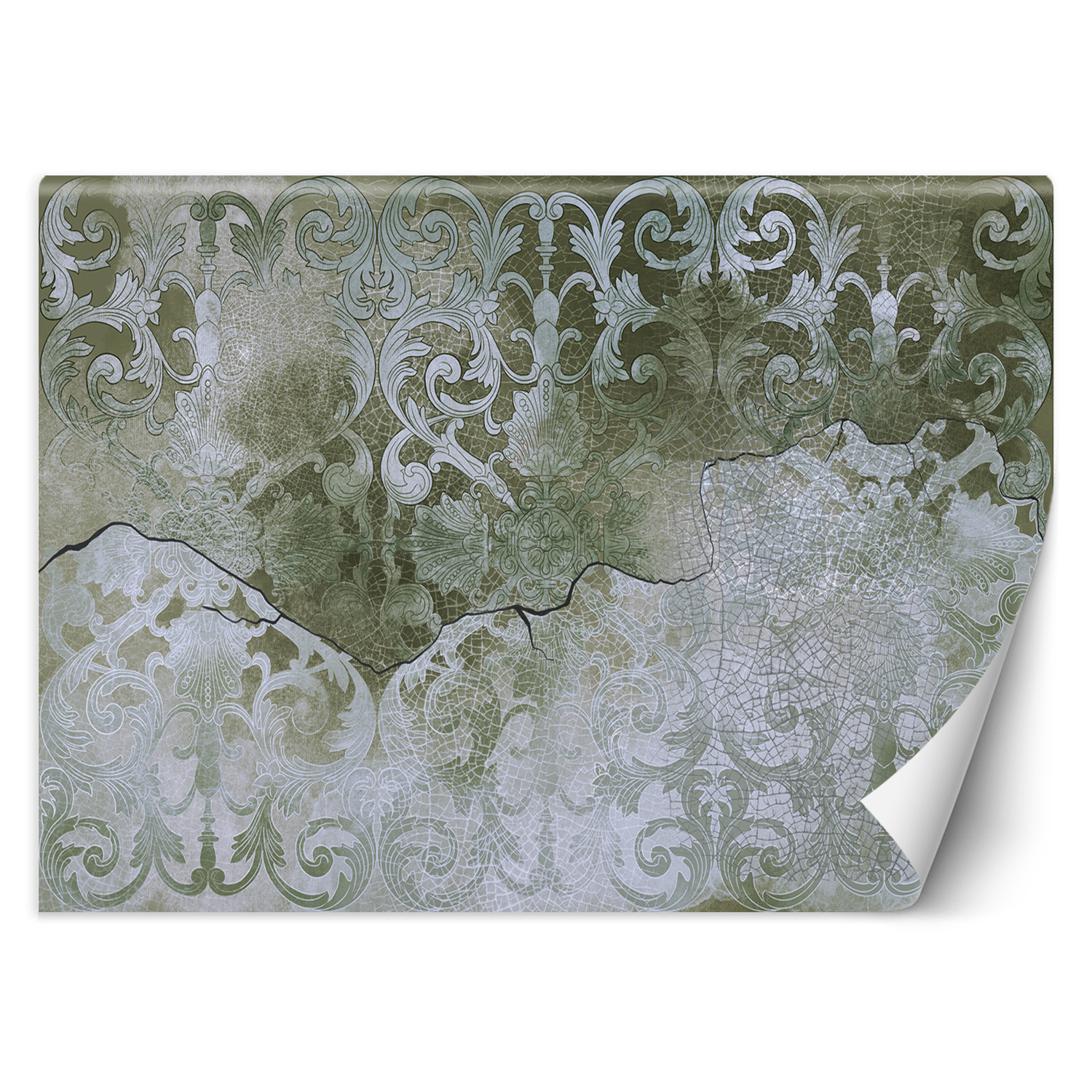 Feeby Fototapeta, Zielony ornament vintage 150x105