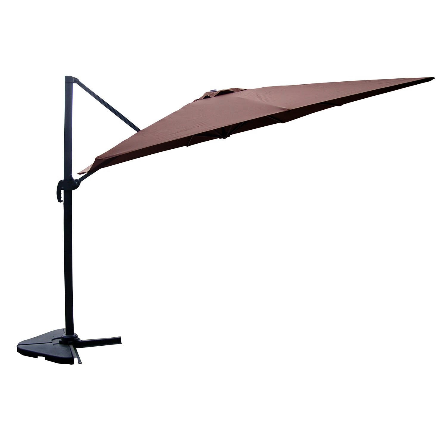 CESARE - Parasol déporté et rotatif 3 x 4 m chocolat