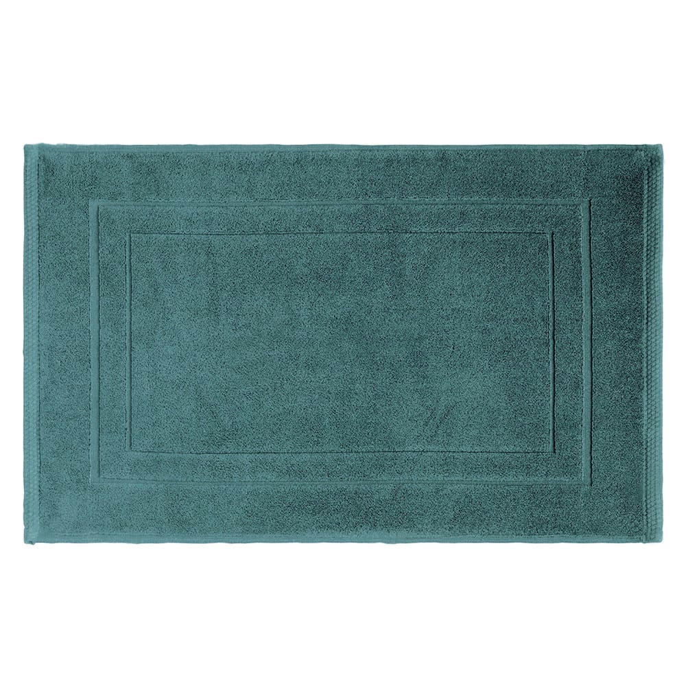 - Tapis de bain  pur coton bleu 50x80