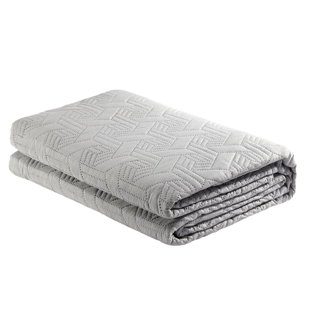 Couvre lit 2 personnes pinsonic géométrique gris 220x240cm