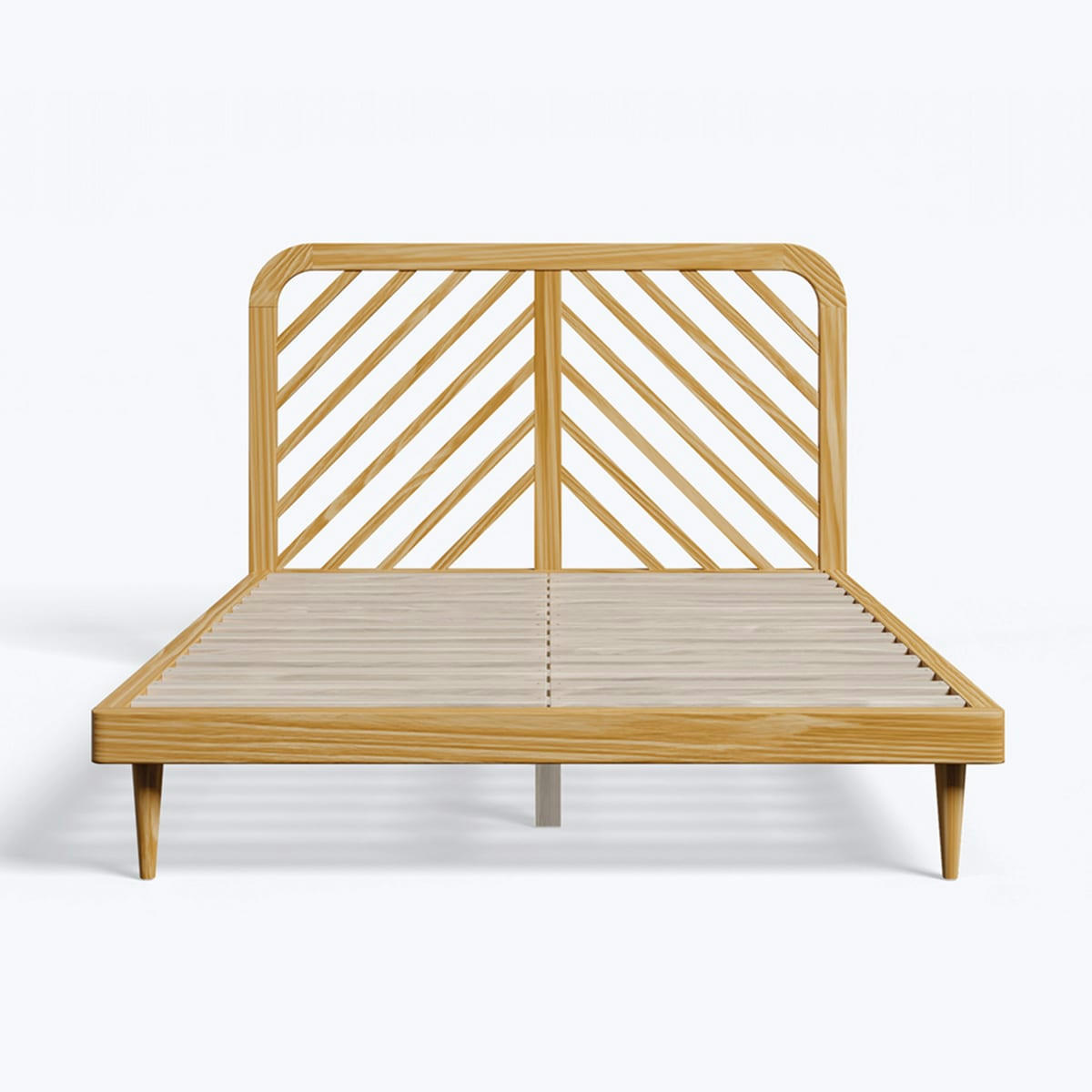 - Lit bois ALBA - pin massif | finition chêne | 140 x 190 cm