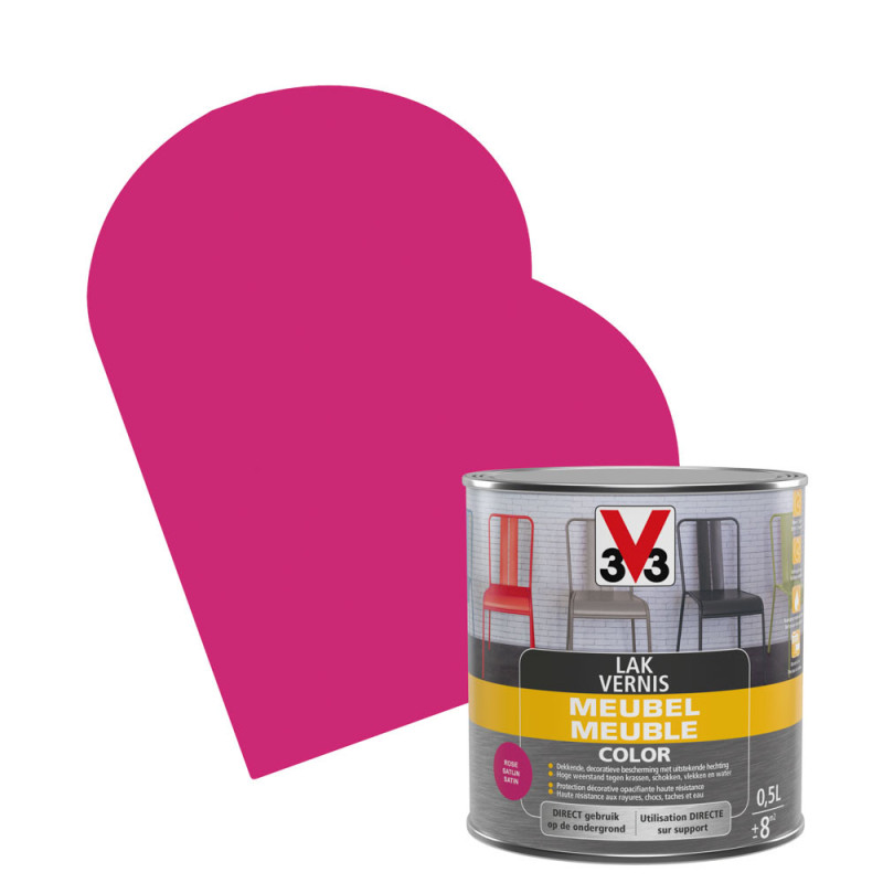 Vernis Meuble Color rose satiné 0,5 L V33