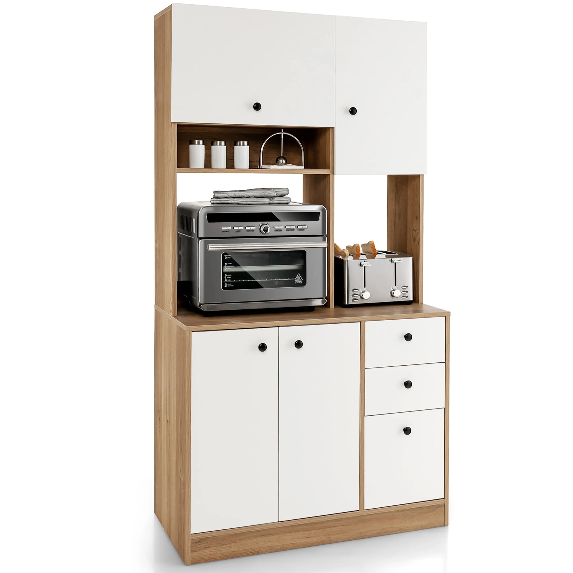 Costway 71'' Tall Kitchen Pantry Buffet Hutch Freestanding Storage