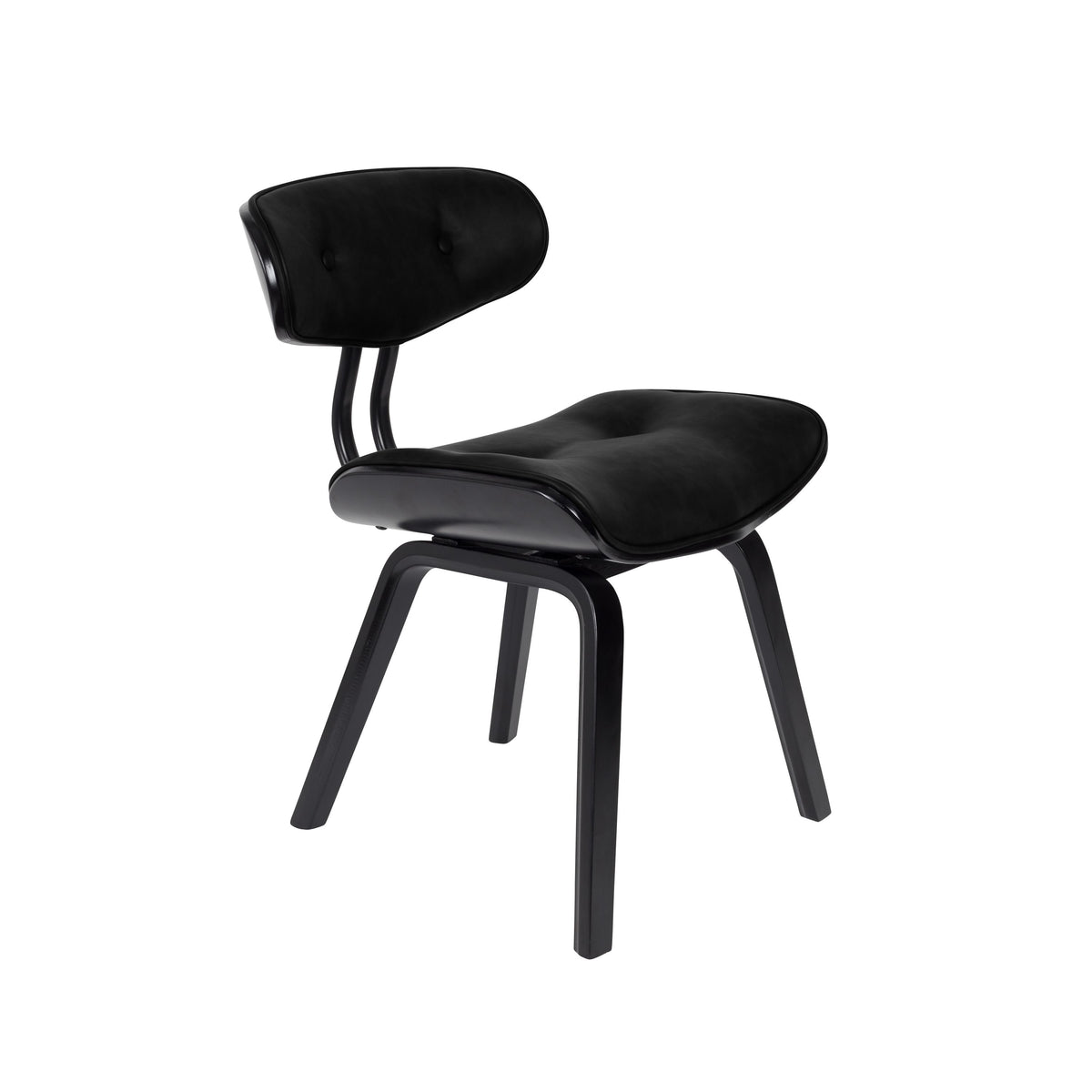 Dutchbone Blackwood Eetkamerstoel Hout/ Kunstleer Zwart