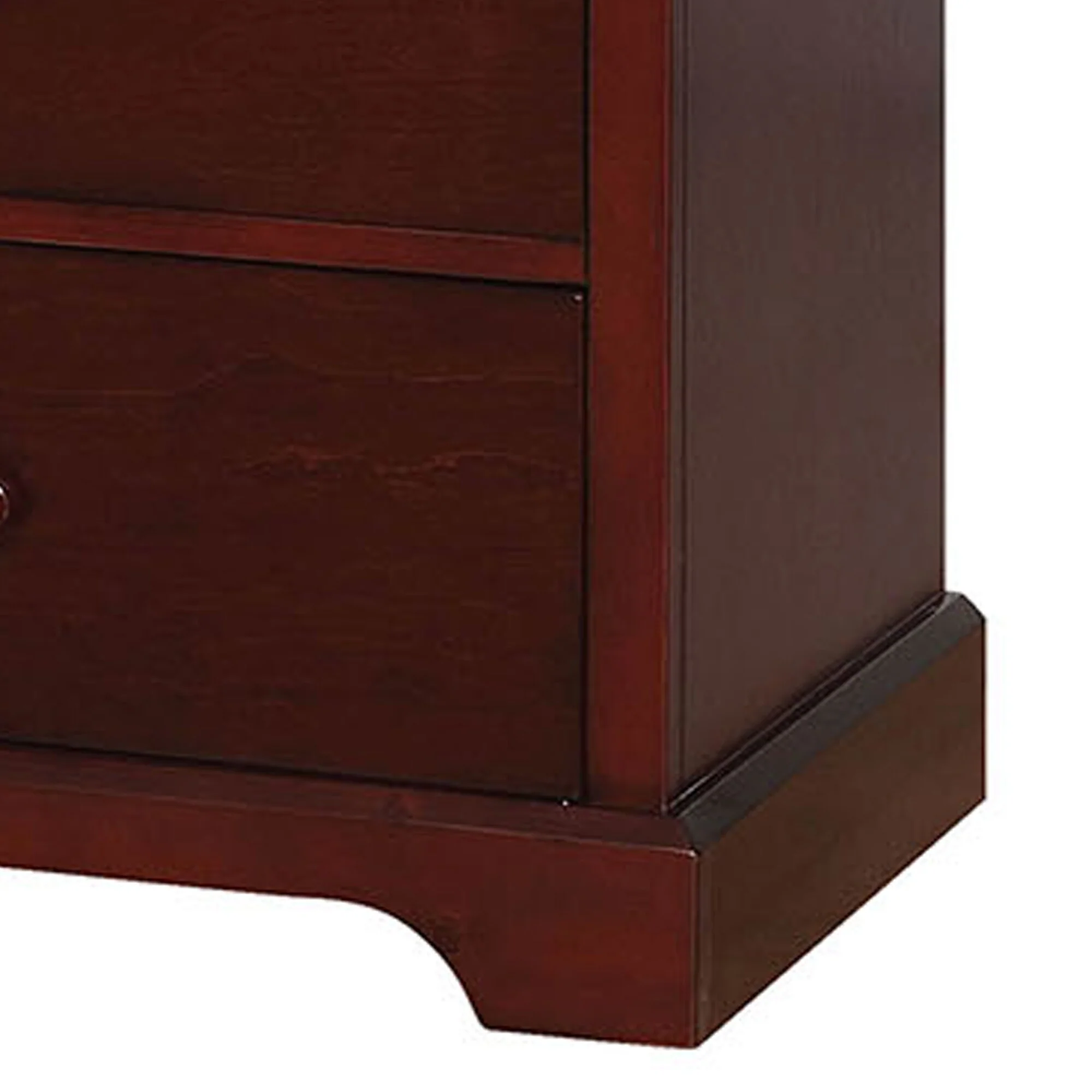 Wooden Dresser with 7 Drawers and Bracket Feet, Cherry Brown