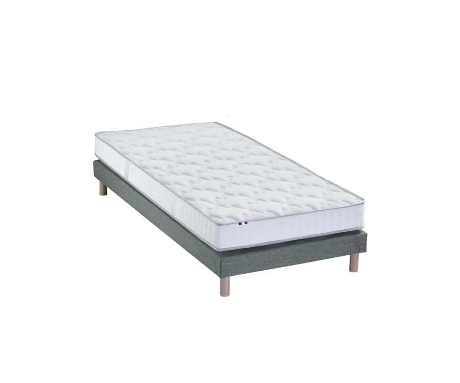ENSEMBLE ORIGINEL - Ensemble matelas 100% latex5 zones sommier gris 90x200