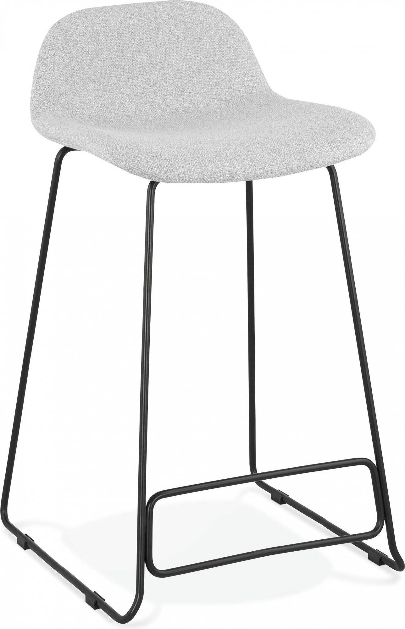 VANCOUVER MINI - Tabouret de bar Tissu Gris H. assise 66 cm rembourré