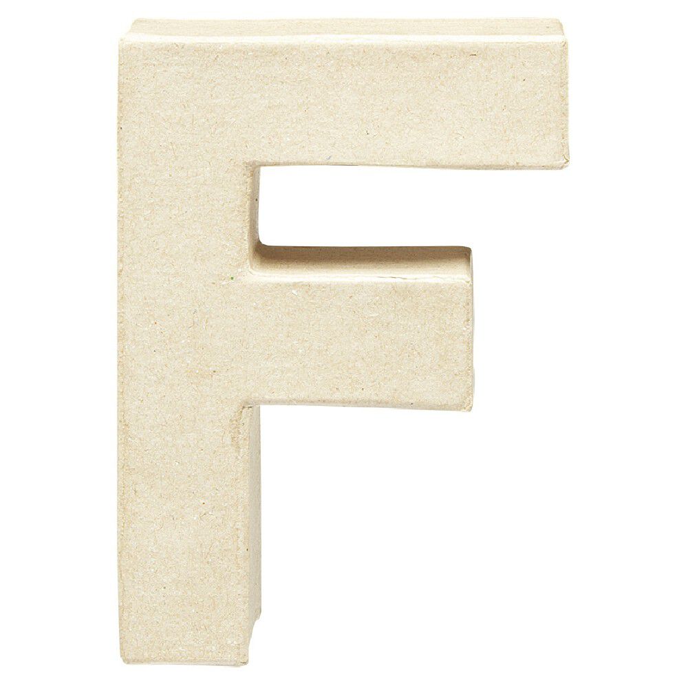 Lettre F à décorer en papier maché