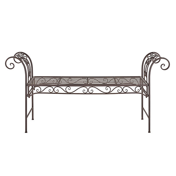 Banc De Jardin Vintage Meuble Design Solide Pour Usage Extérieur Métal 70 X 147 X 46 Cm Bronze en.casa