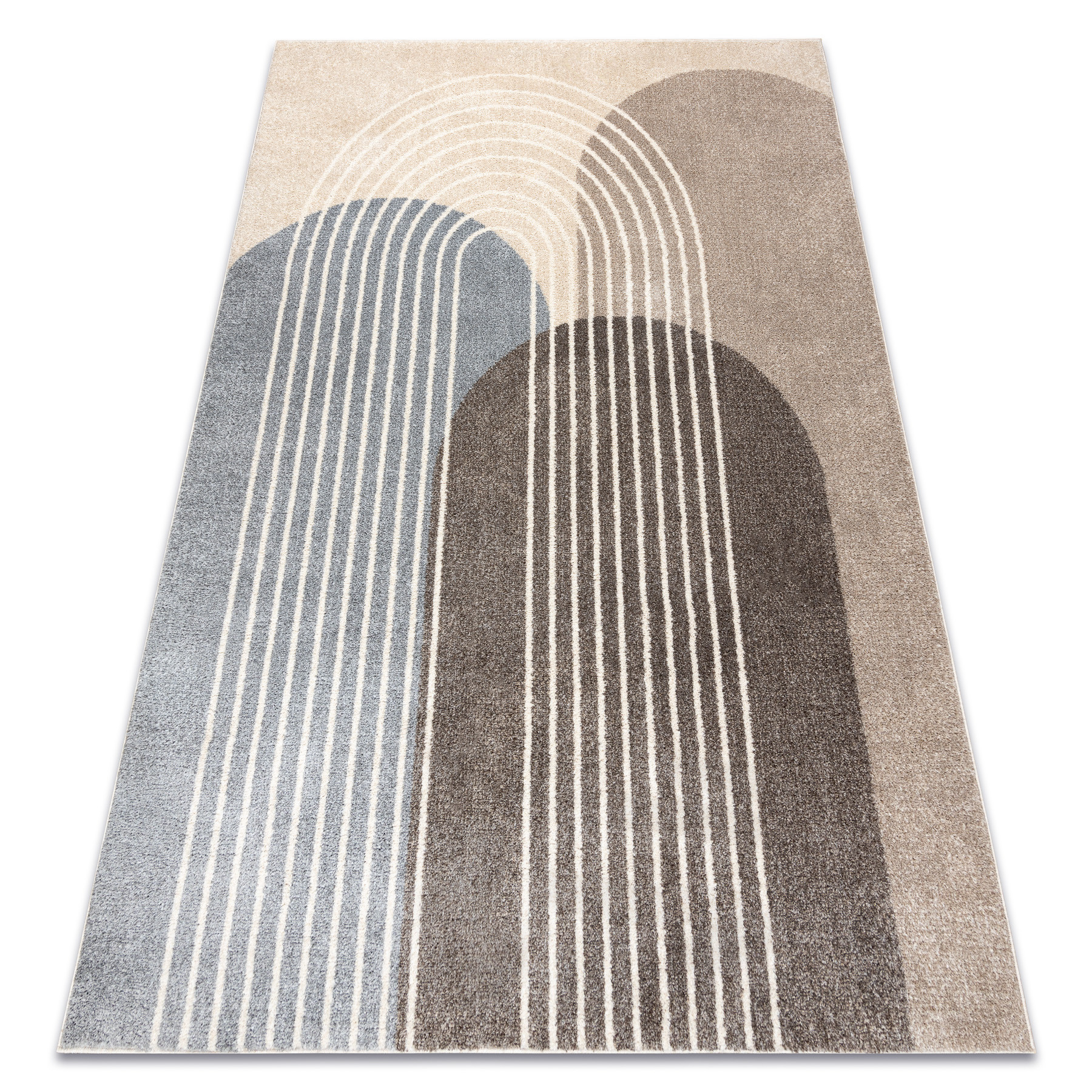 Dywan FUSION 0810 beż / brązowy - Geometryczny, nowoczesny, 80x150 cm