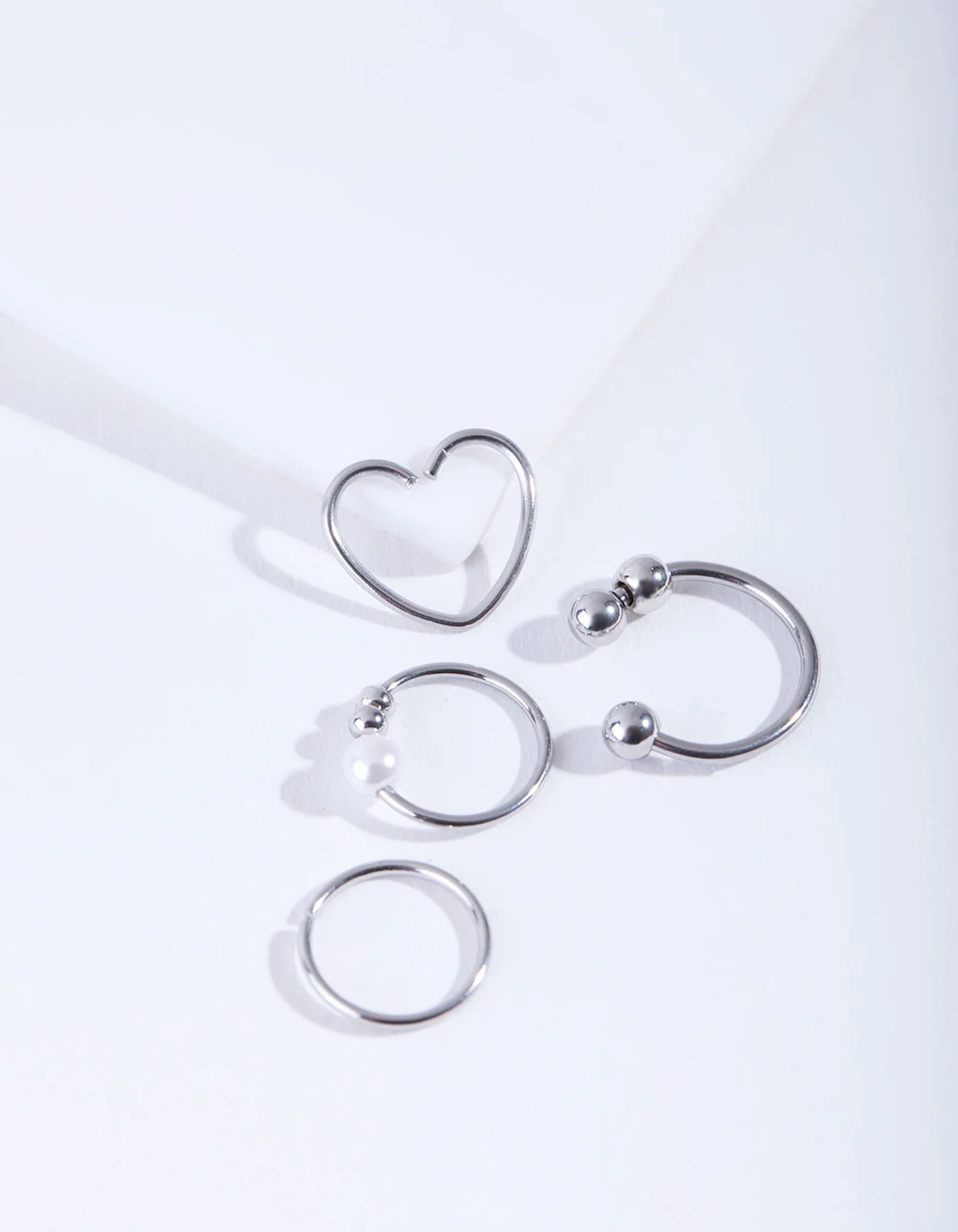 Surgical Steel Cartilage Ring 4-Pack