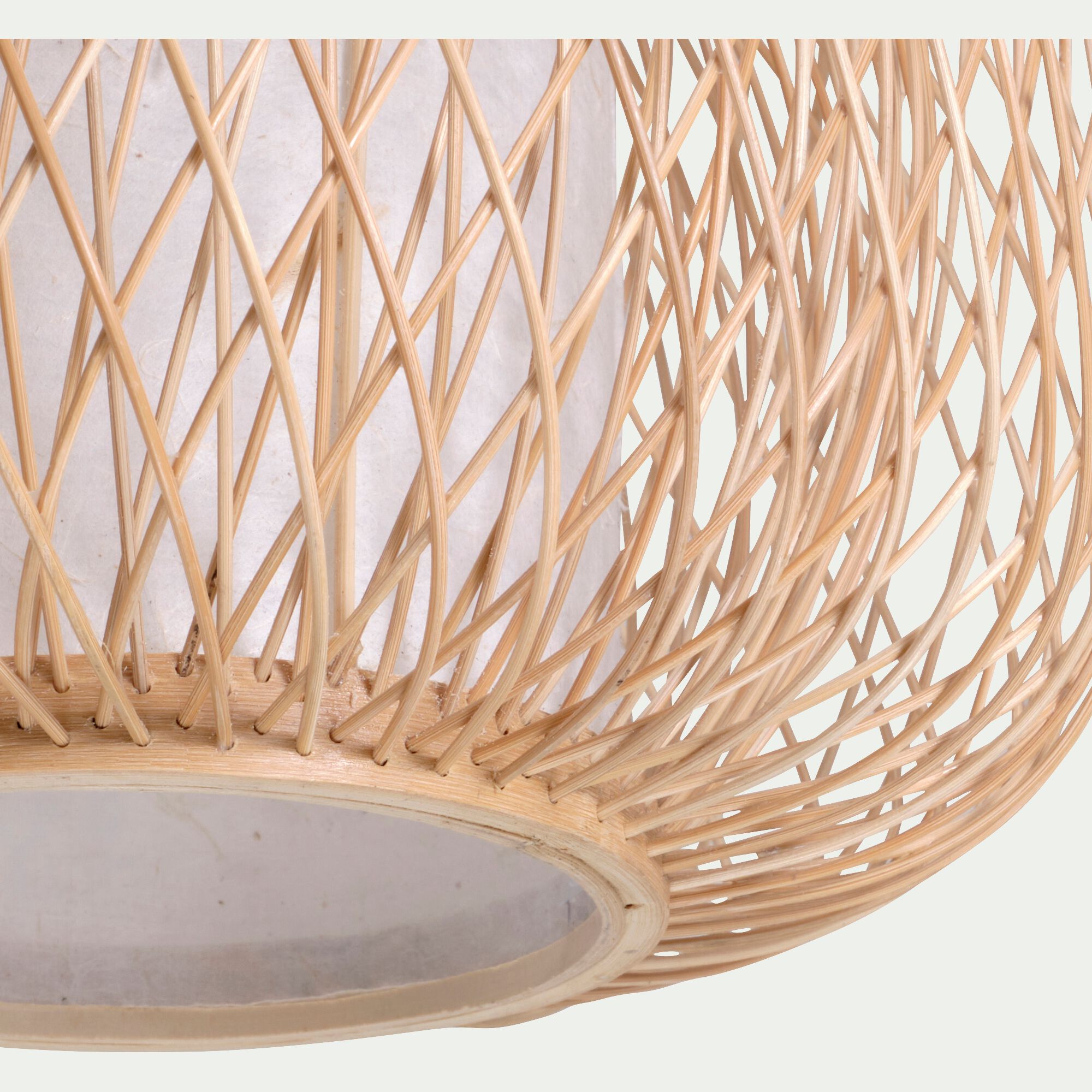 MONIA - Suspension non électrifiée en bambou et papier D29cm - naturel