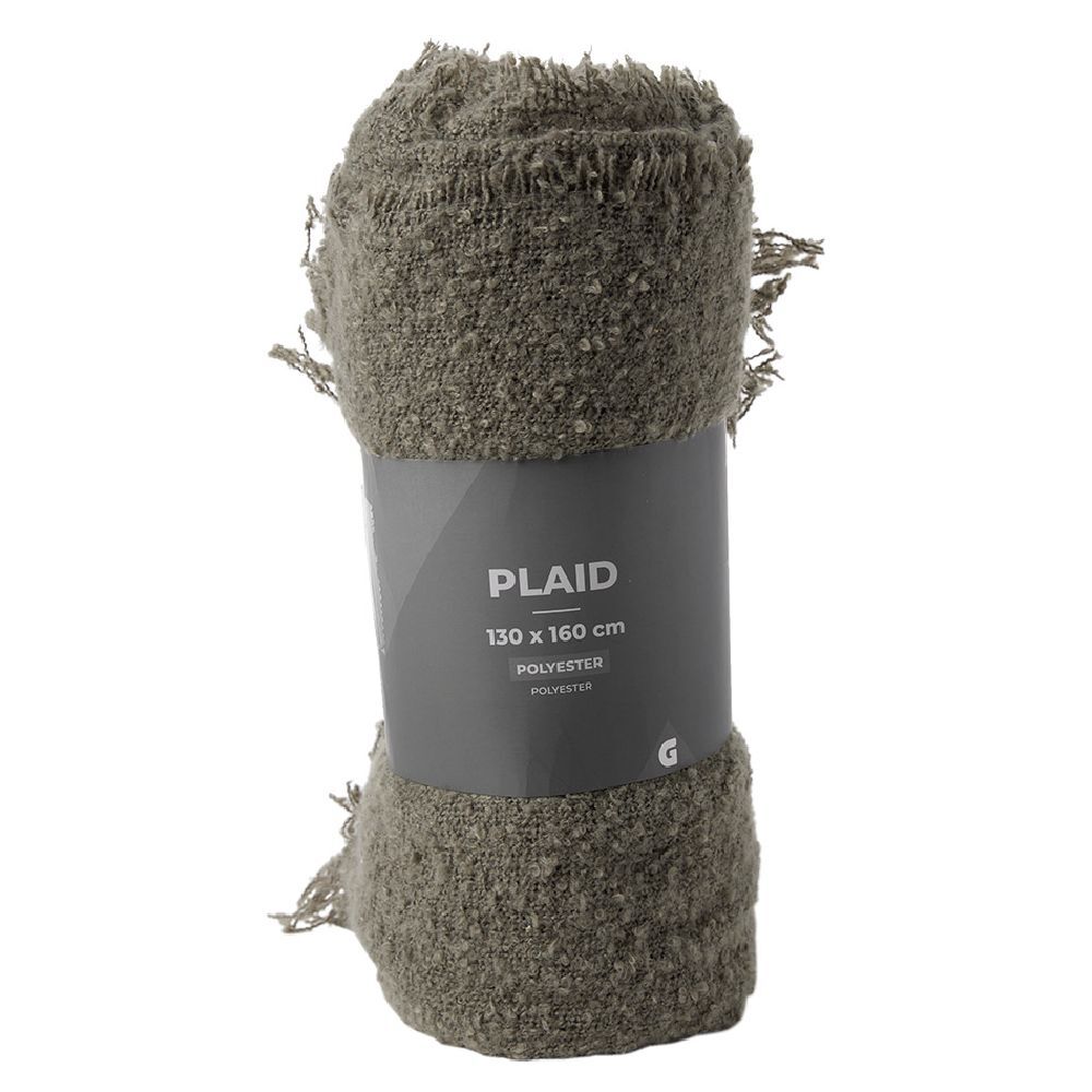 Plaid bouclette doux 130x160cm gris