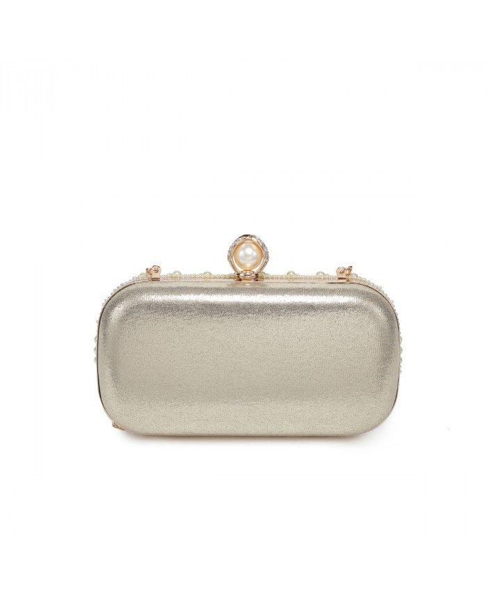 JFY Diamante On The Front Single Side Pearl Bag