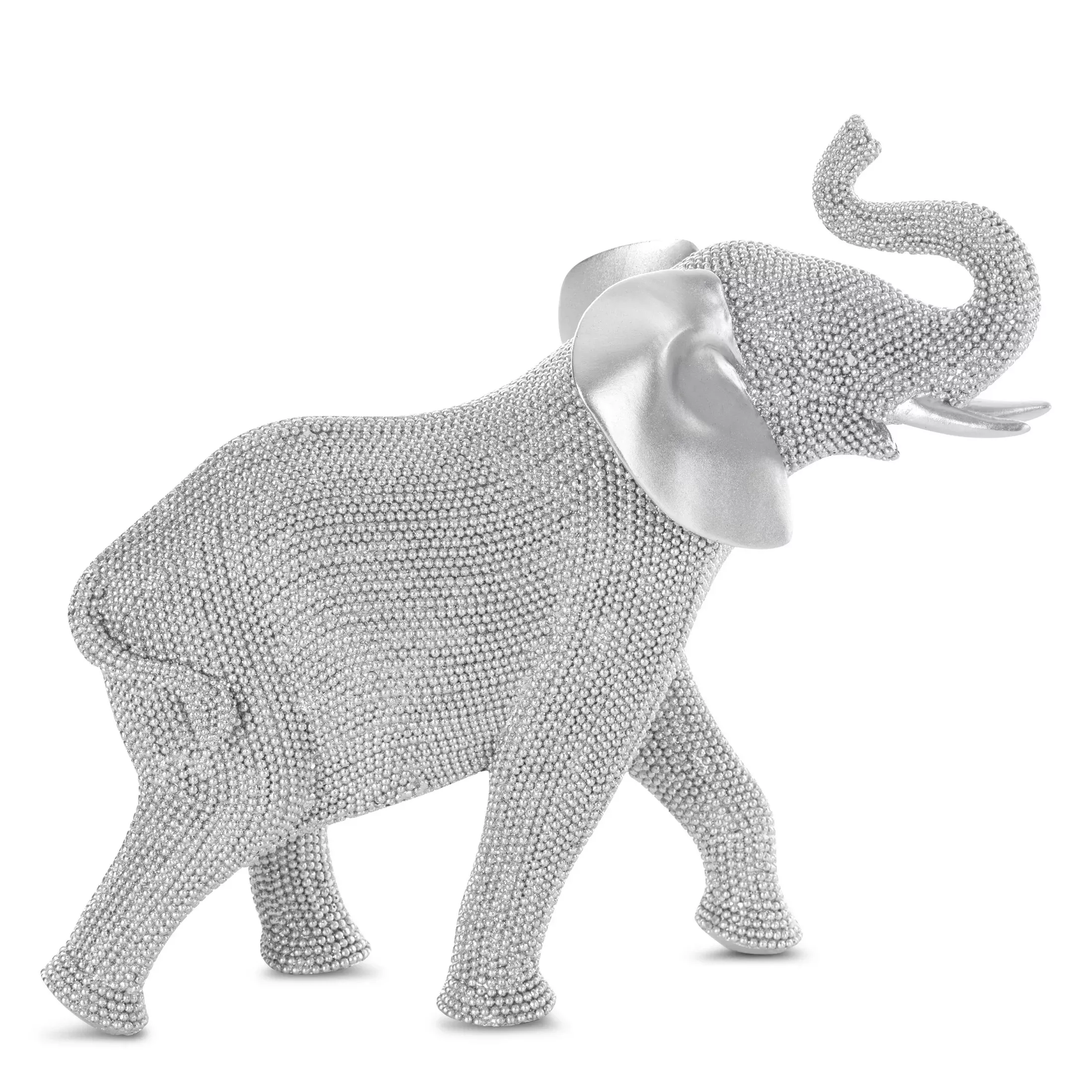 Figurka srebrna słoń o drobnym strukturalnym wzorze 30x13x26 cm ELDO