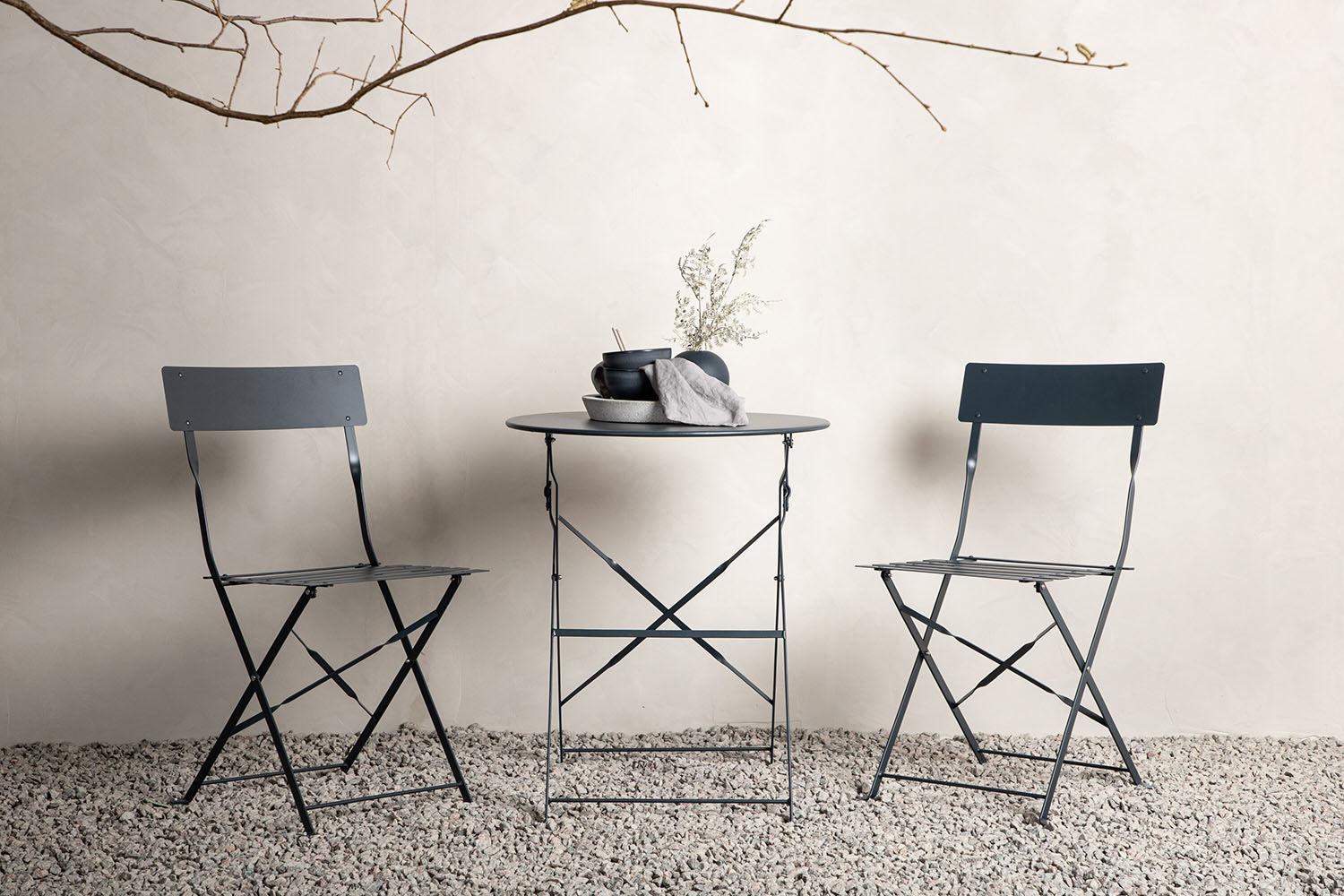 Rebellenclub Basil Inklapbare Tuinset - Donker Grijs