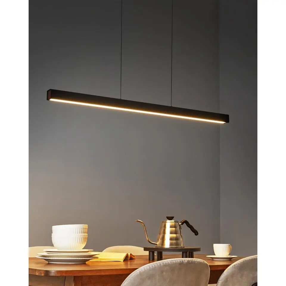ARENAS - Hanglamp LED - Zwart - Aluminium/Rubberhout