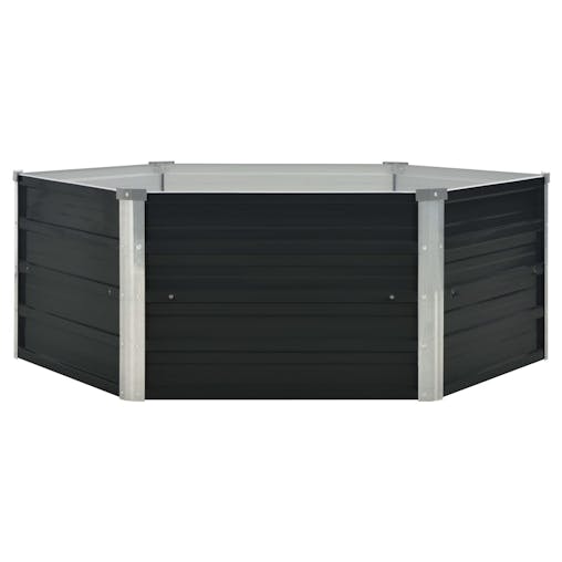 NNEVL Raised Garden Bed Anthracite 129x129x45 cm Galvanised Steel
