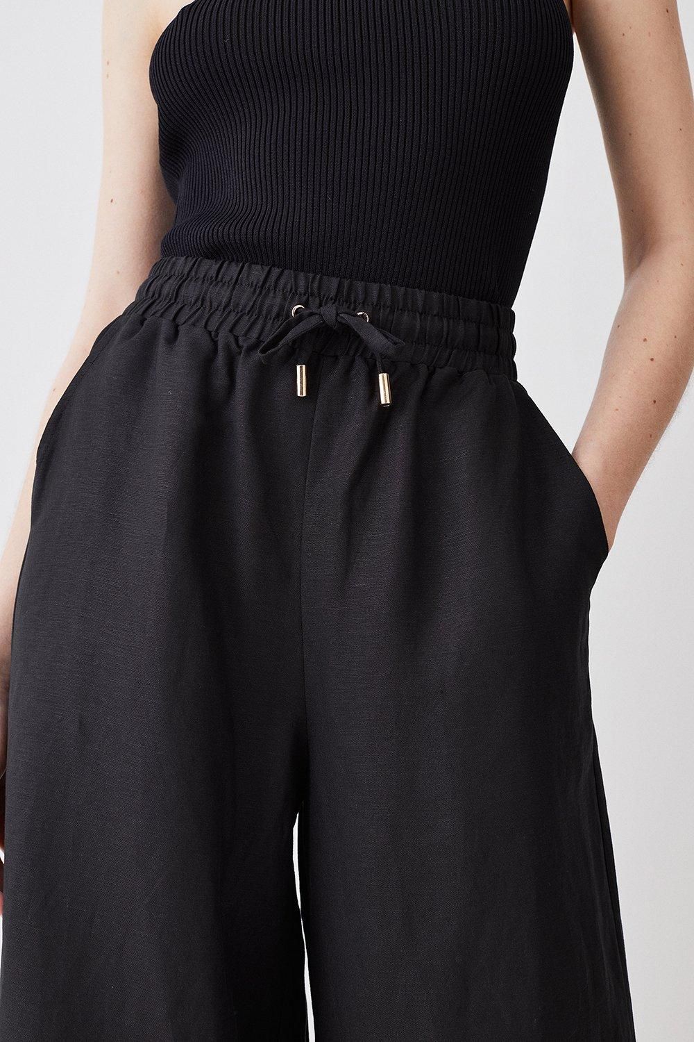 KarenMillen Linen Wide Leg Woven Trouser