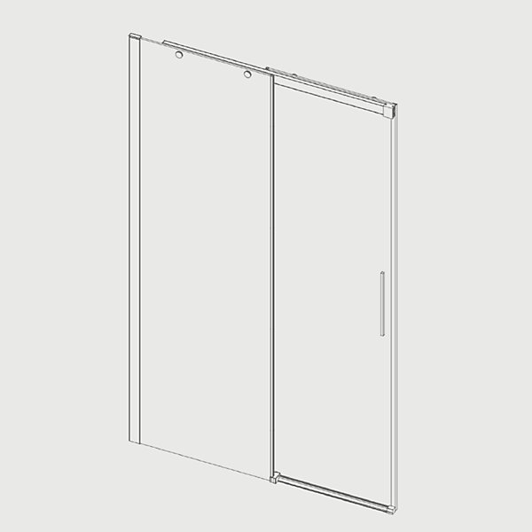 Paroi de douche fixe   Porte coulissante LUNA profil noir mat 140 cm Paroi laterale : 76.5 - 79 cm