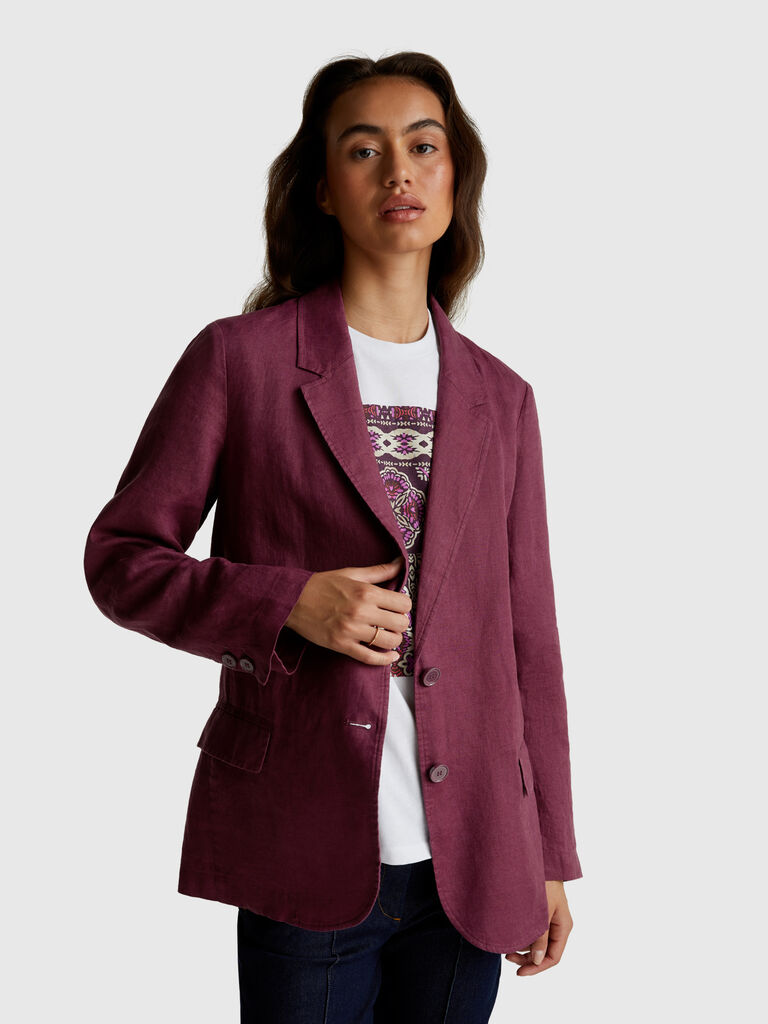 Blazer in pure linen