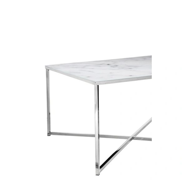 Couchtisch, BxH: 80 x 45 cm, Metall/Glas
