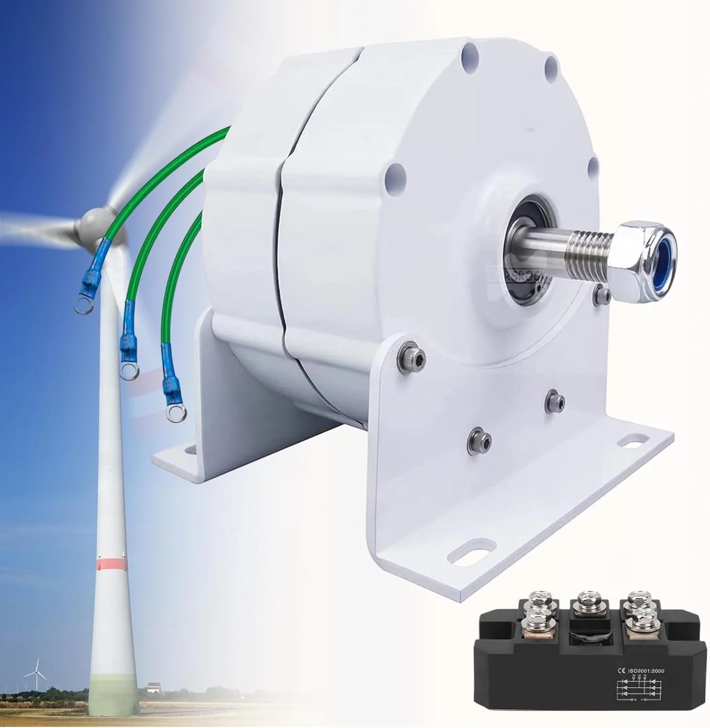 12000W Low RPM Permanent Magnet Generator 12V 24V 48V 120V 220V, Free Energy Gearless Permanent Magnet Generator Motor DIY for Wind Turbine Water Turbine,12V(220V)