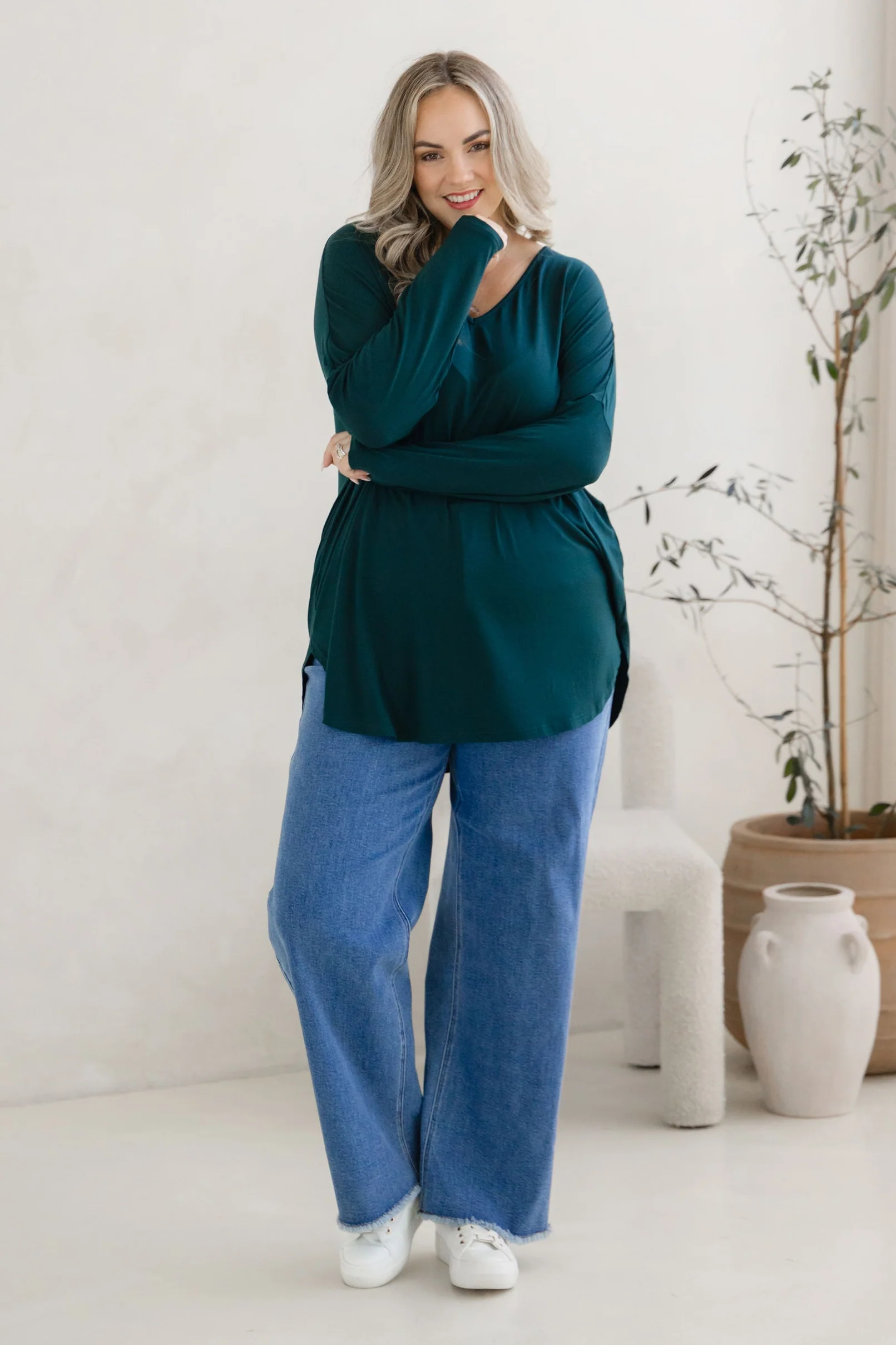 Jasper Jersey Top in Emerald