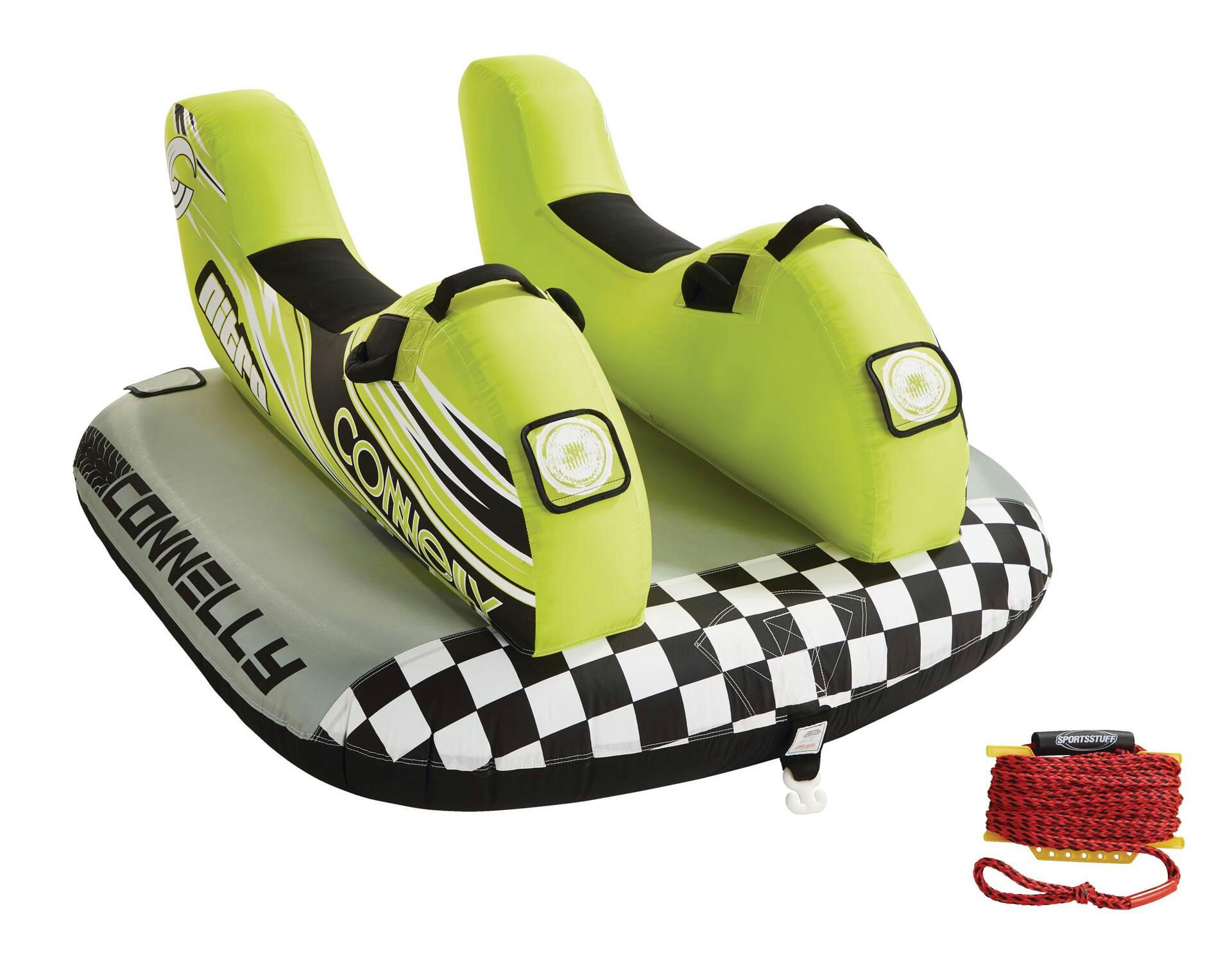 Connelly Nitro 2 Bike Themed Air-Pump Inflatable Water Boating 2-Rider Towable Tube, Yellow