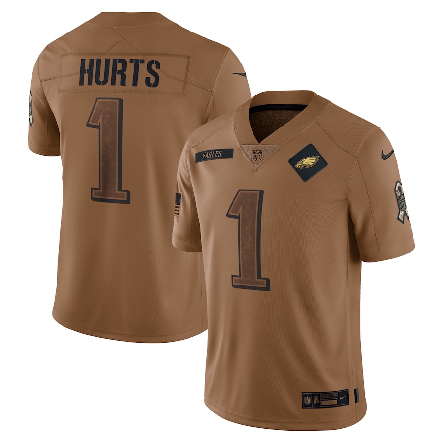 Jalen Hurts Philadelphia Eagles Nike 2023 Salute To Service Limited Jersey - Brown