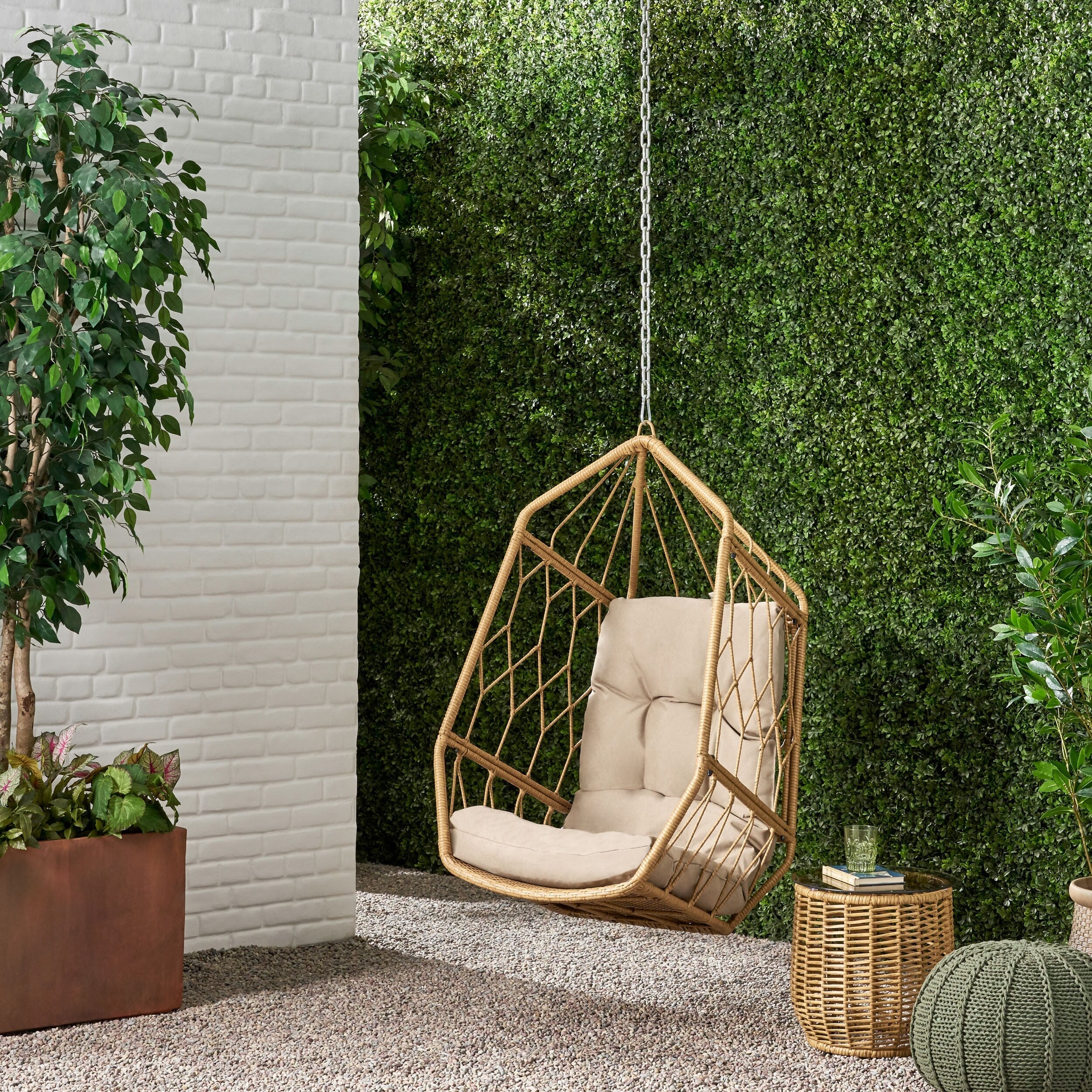 Tamara Outdoor Wicker Outdoor, Indoor Hanging Chair (NO STAND) by Christopher Knight Home