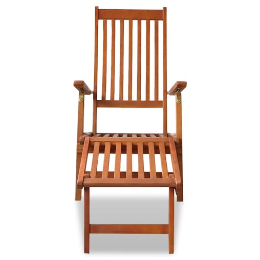 NNEVL Outdoor Deck Chair with Footrest Solid Acacia Wood