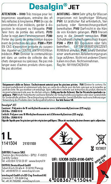 Desalgin Jet anti-algues pour piscine 1L Bayrol