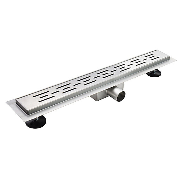 Caniveau de douche L.110 cm JAZY design linéaire, inox, anti-odeurs, drainage élevé - SANIVERRE