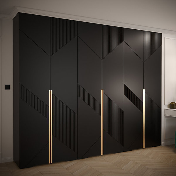 Armoire Manhattan Ryfel 7 a portes battantes H. 236,7 x L. 300 x P. 47, 6 portes