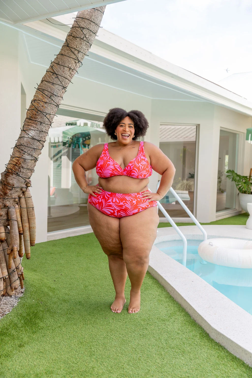 Pearl Bikini Pants In Pink Jungle