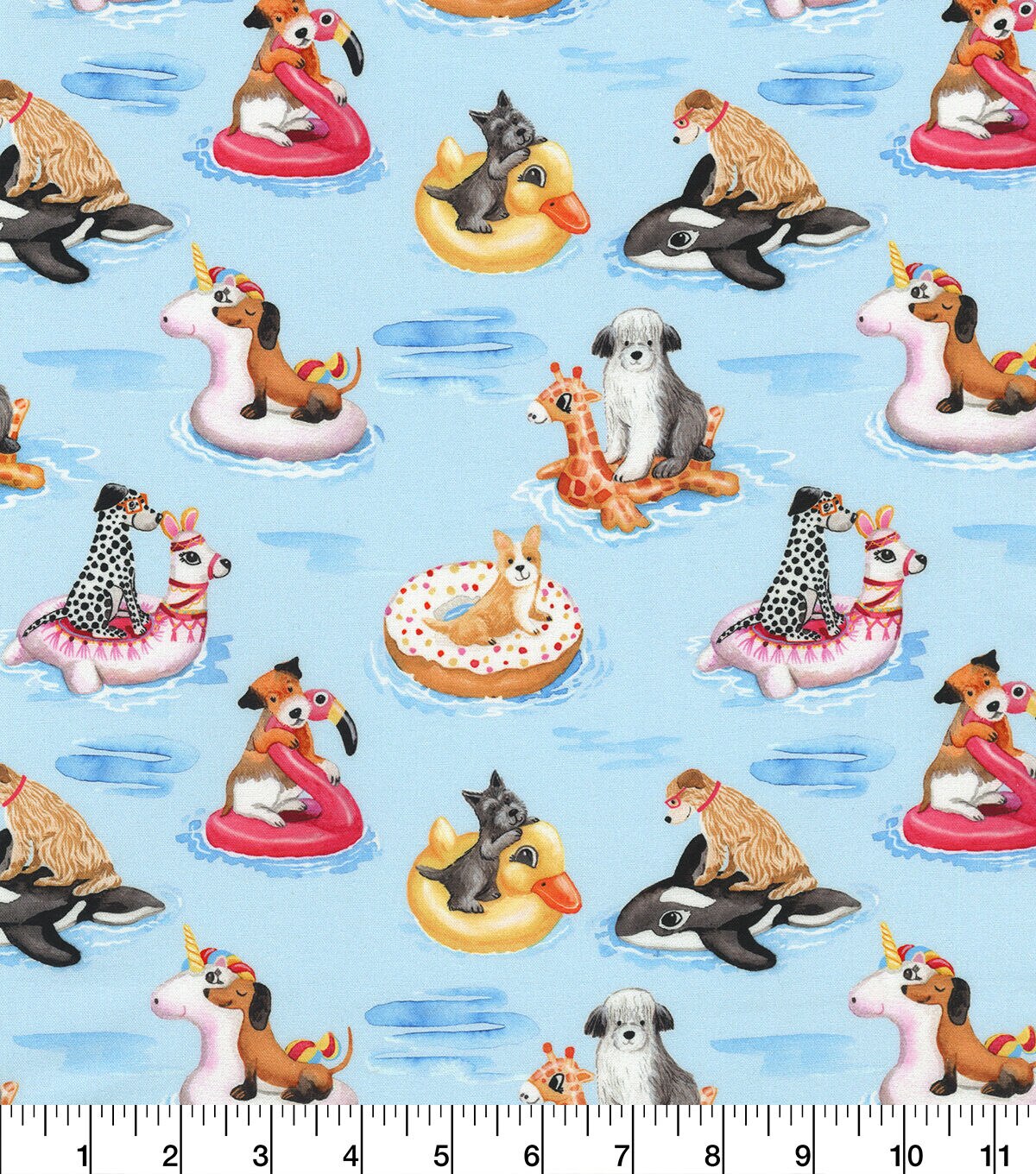 Robert Kaufman Pool Pups Novelty Cotton Fabric
