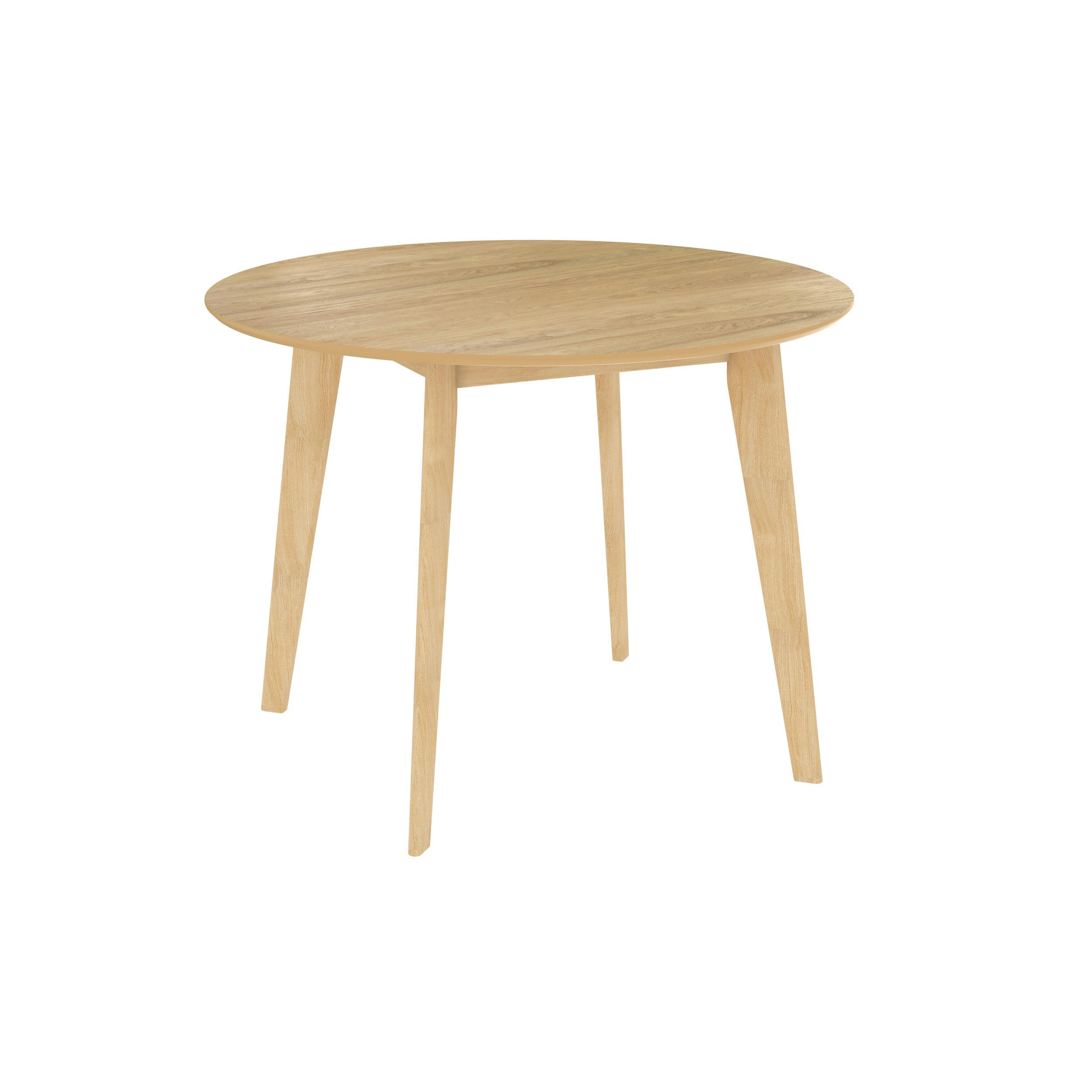 RÉNO - Table ronde 4 personnes en bois clair D100 cm