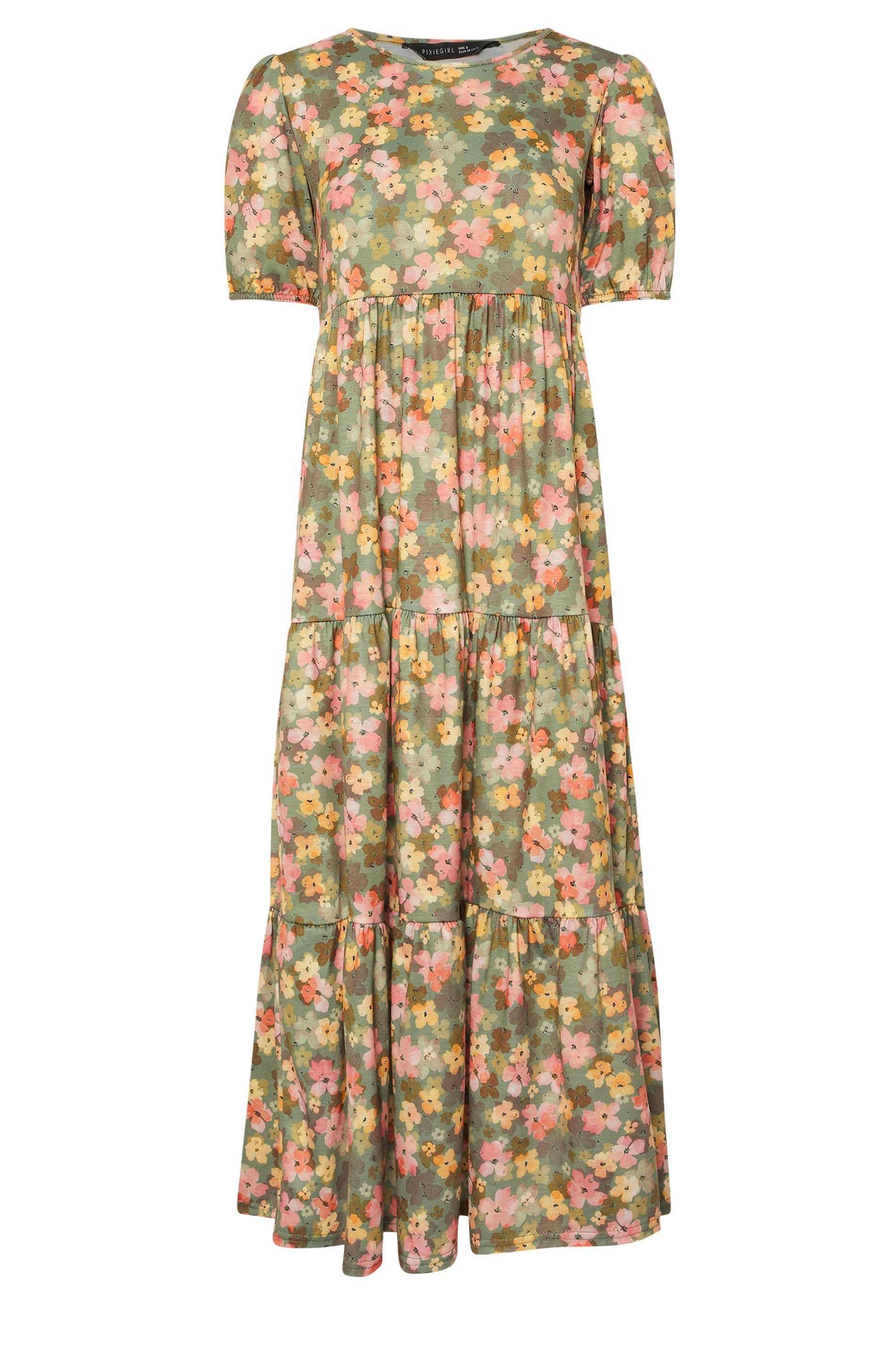 PixieGirl Petite Floral Tiered Maxi Dress