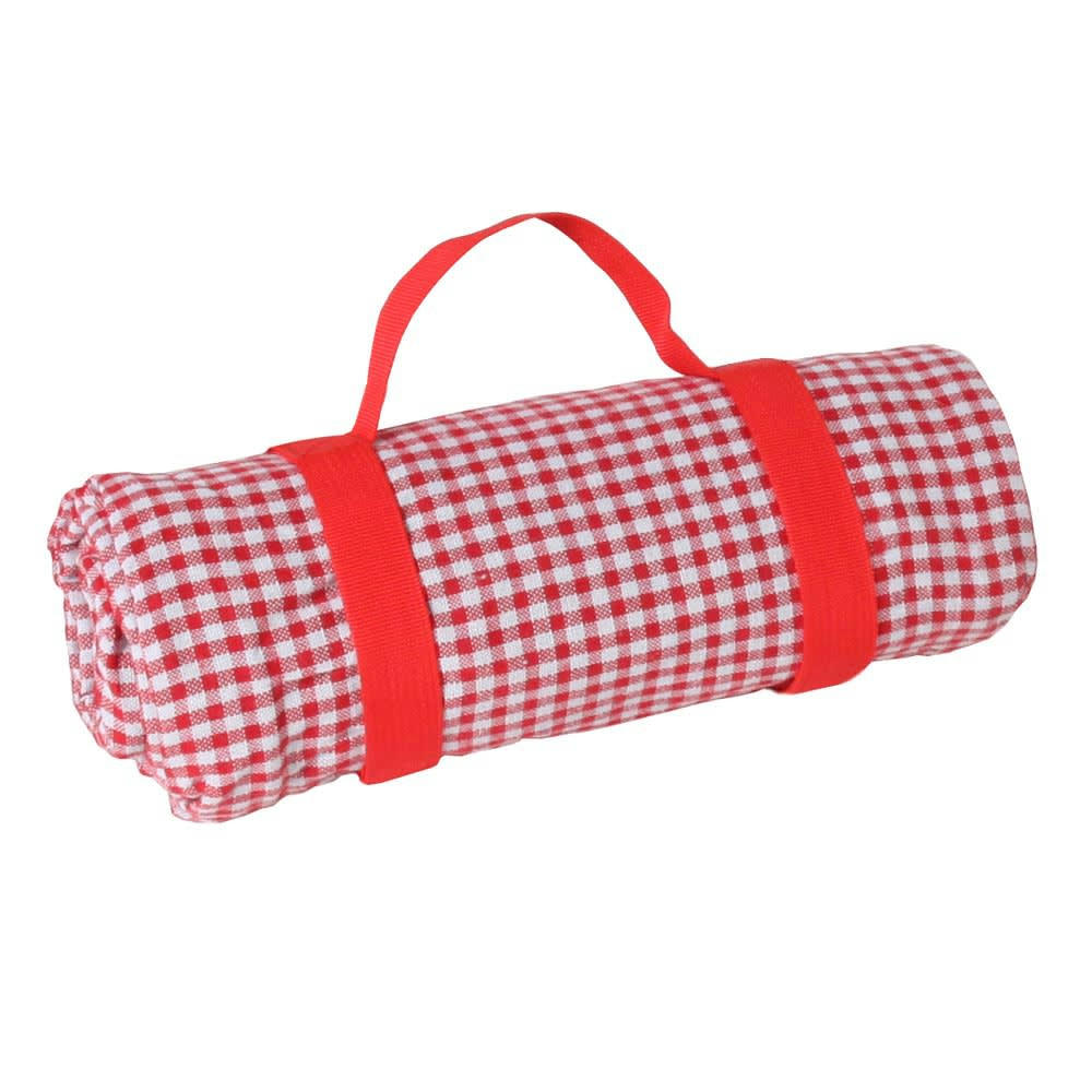 - Nappe pique-nique à revers imperméable vichy rouge 140 x 140 cm
